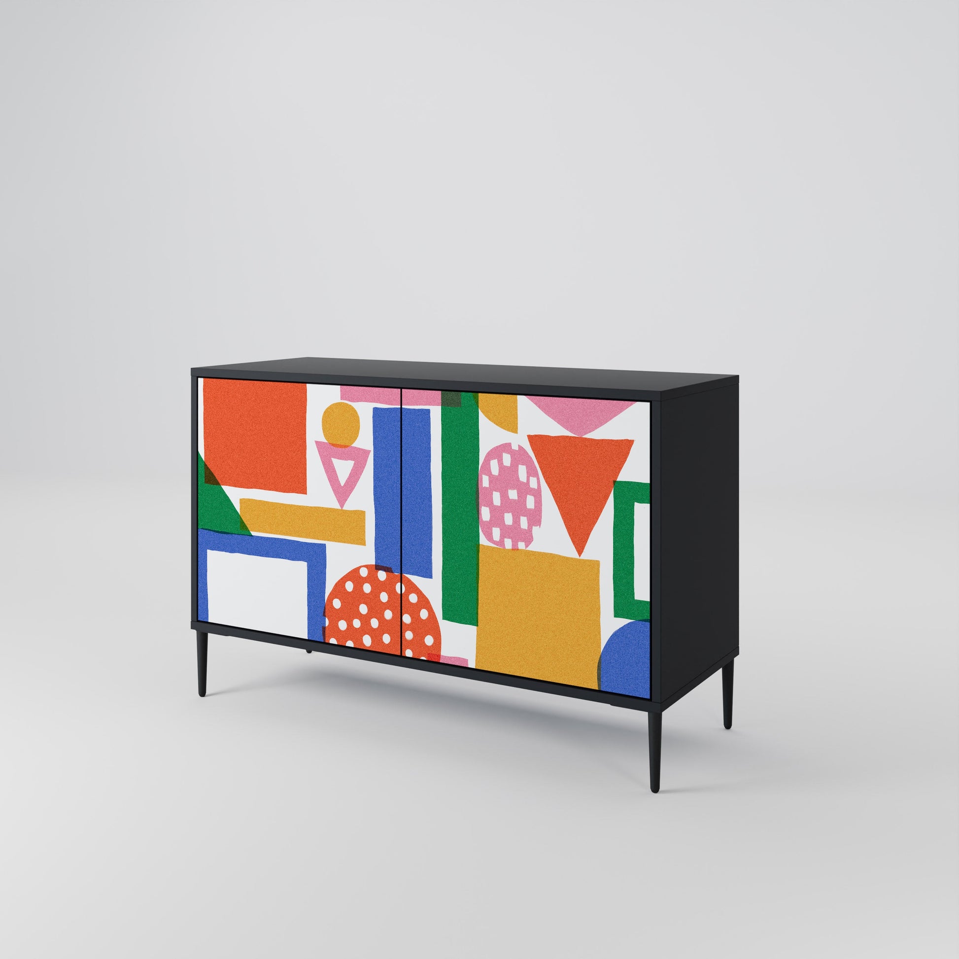 Buffet 2 portes GEOMETRIC GLIMMER en finition noire