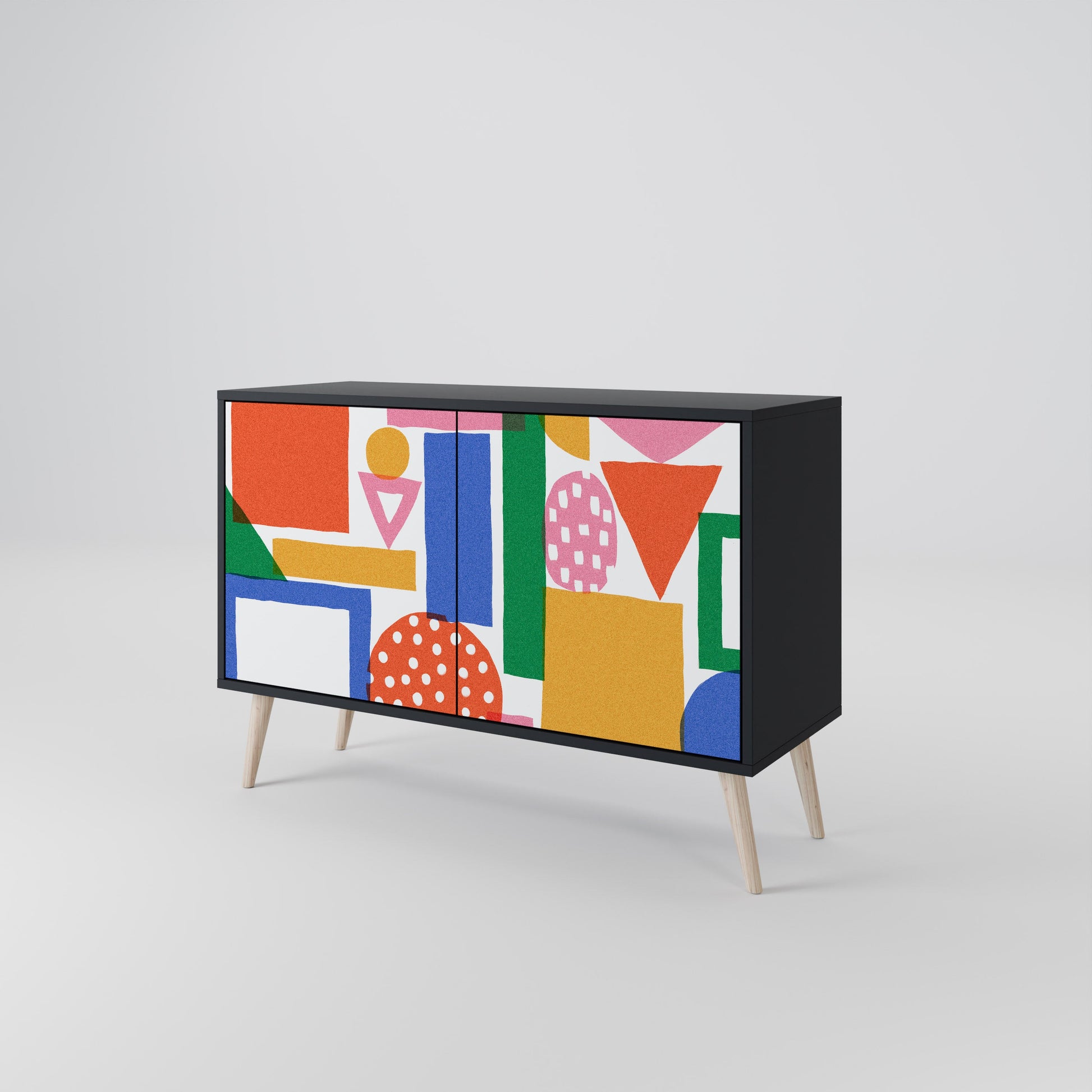 Buffet 2 portes GEOMETRIC GLIMMER en finition noire