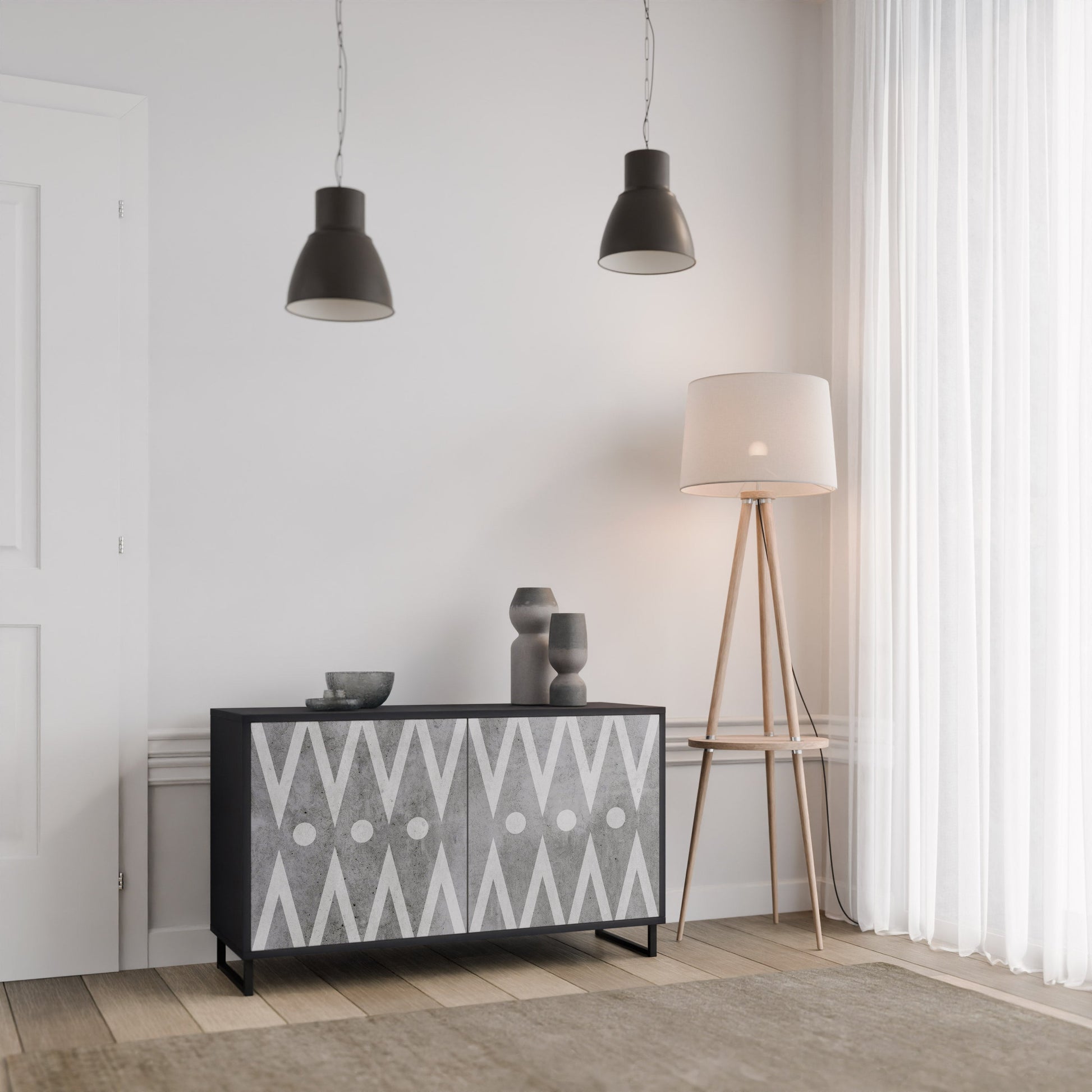 Buffet 2 portes SHARP EDGES finition noire