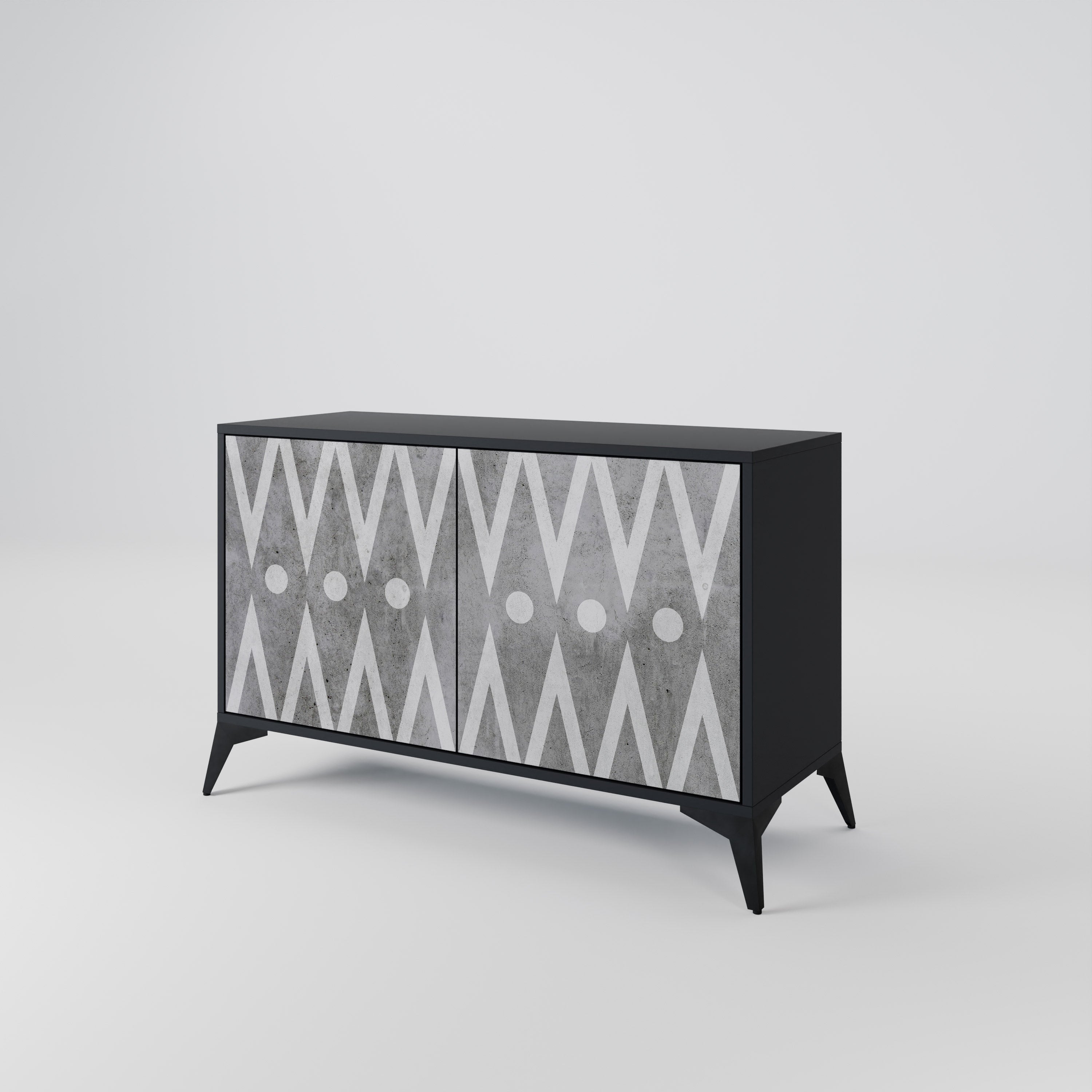SHARP EDGES 2-Door Sideboard in Black Finish