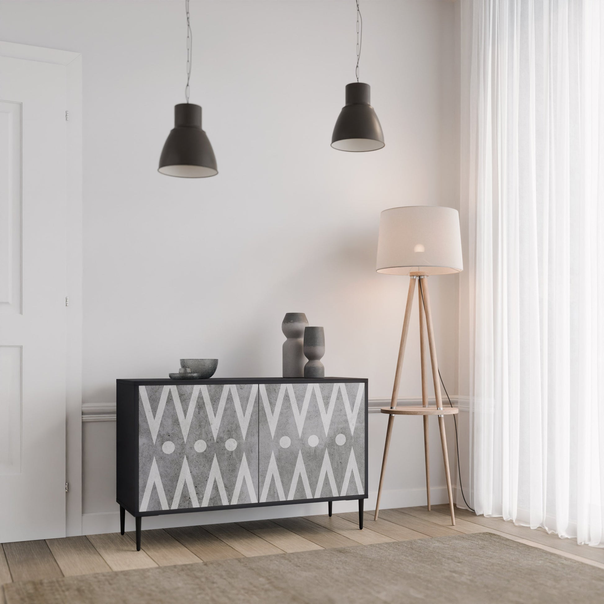 Buffet 2 portes SHARP EDGES finition noire