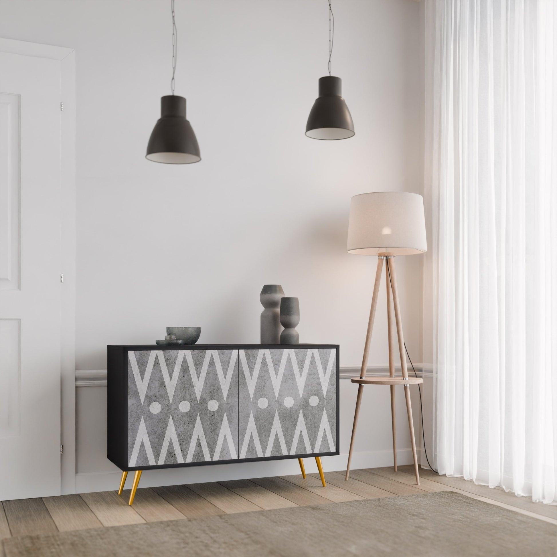 Buffet 2 portes SHARP EDGES finition noire
