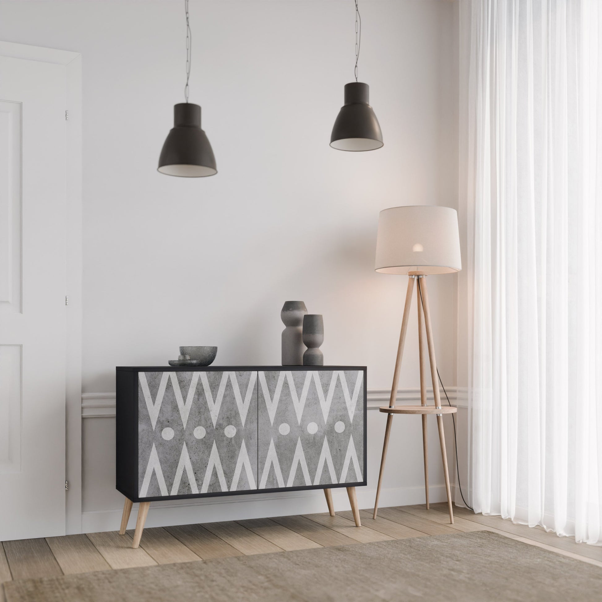 Buffet 2 portes SHARP EDGES finition noire