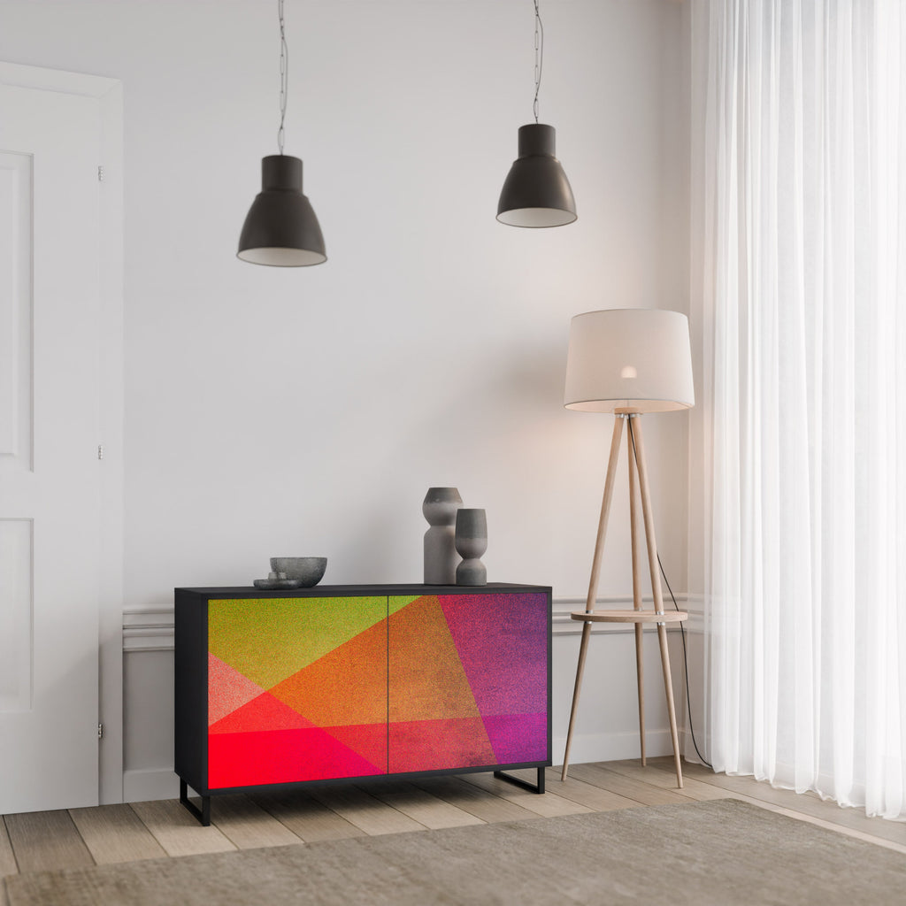 Buffet 2 portes VIVID GEOMETRY finition noire