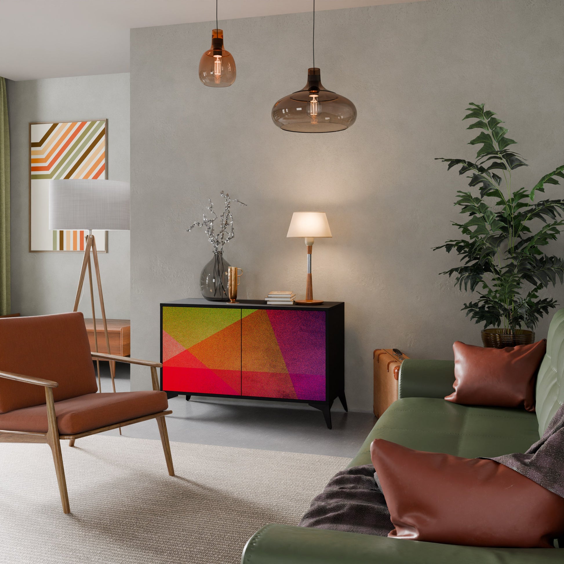 Buffet 2 portes VIVID GEOMETRY finition noire
