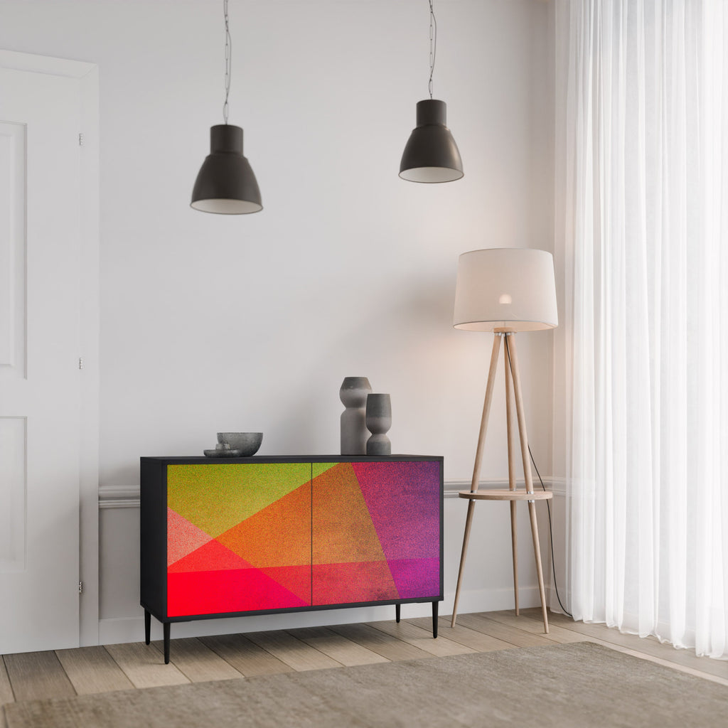 Buffet 2 portes VIVID GEOMETRY finition noire