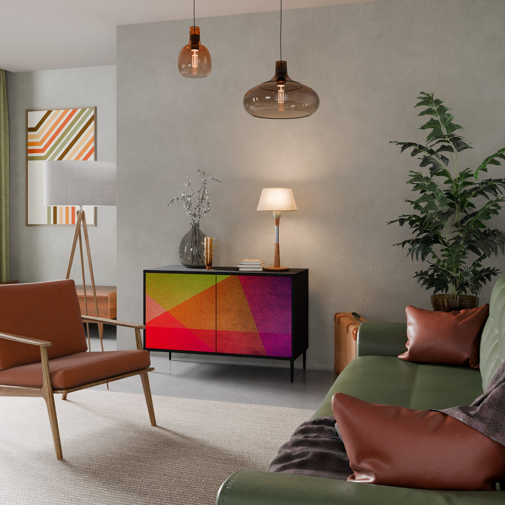 Buffet 2 portes VIVID GEOMETRY finition noire