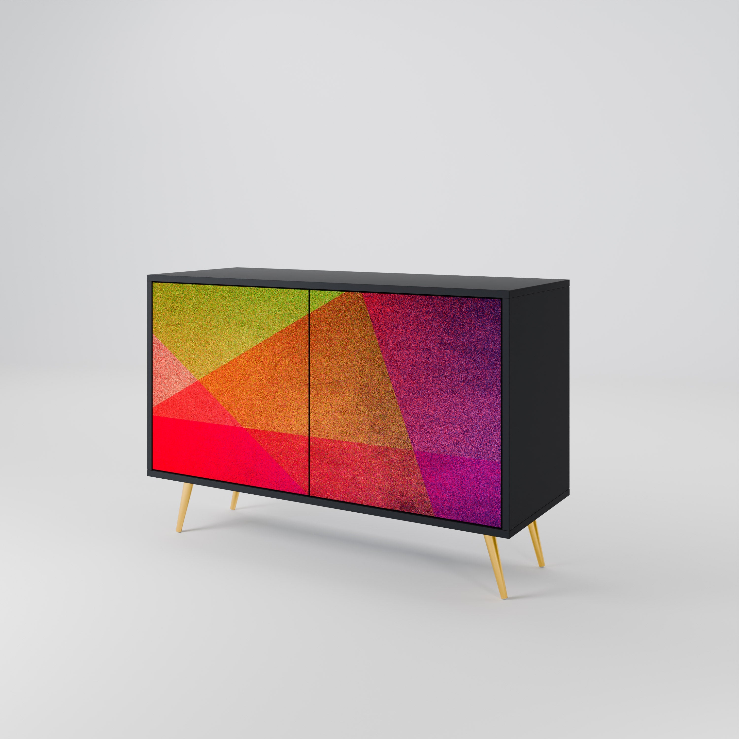 VIVID GEOMETRY 2-Door Sideboard in Black Finish
