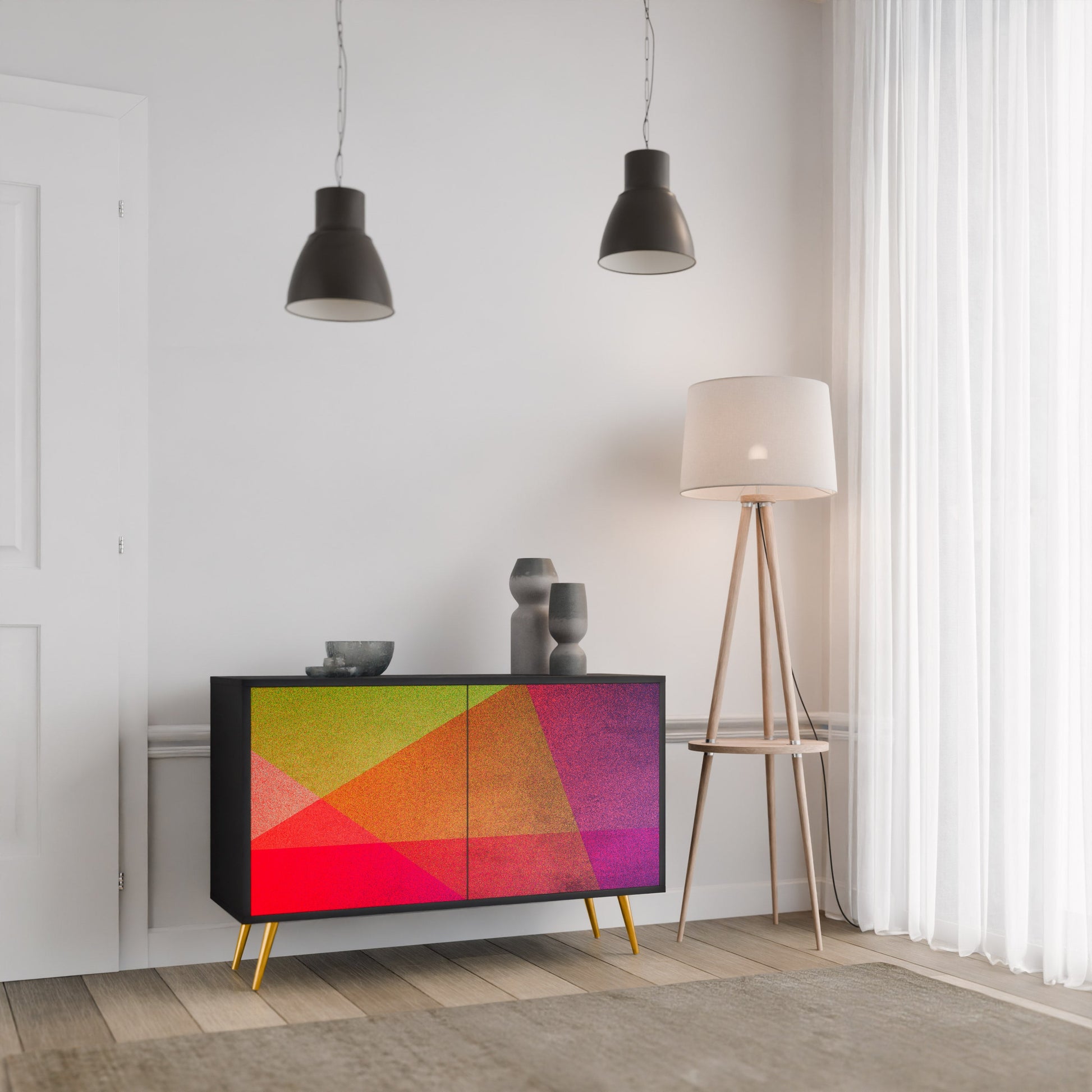Buffet 2 portes VIVID GEOMETRY finition noire