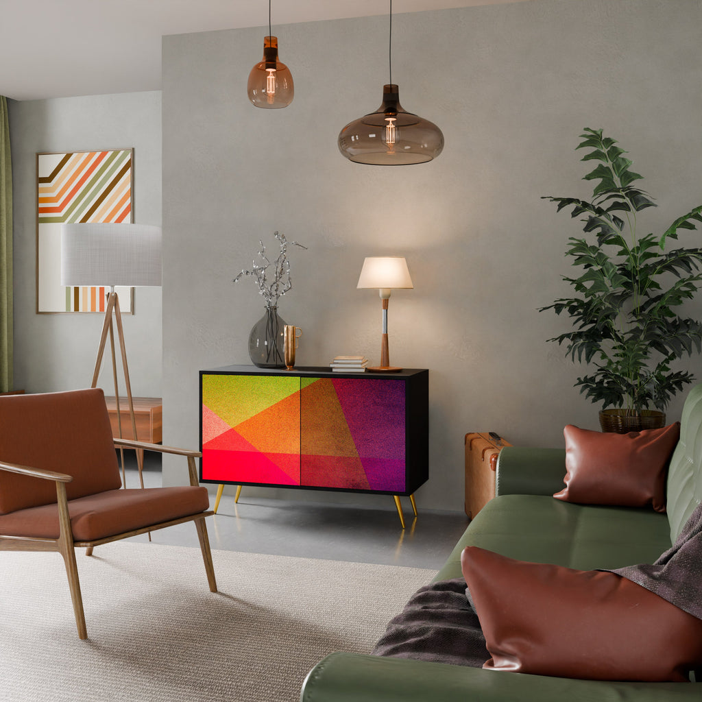 Buffet 2 portes VIVID GEOMETRY finition noire