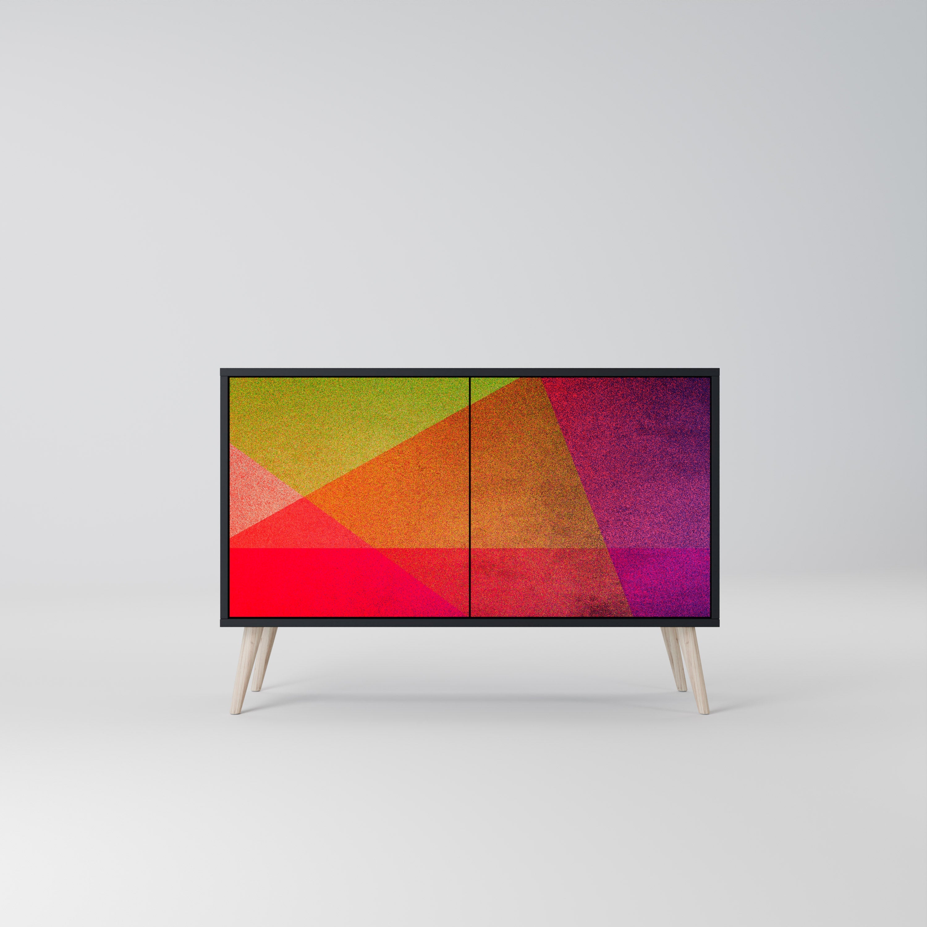 VIVID GEOMETRY 2-Door Sideboard in Black Finish