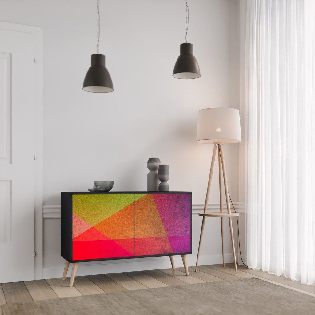 Buffet 2 portes VIVID GEOMETRY finition noire