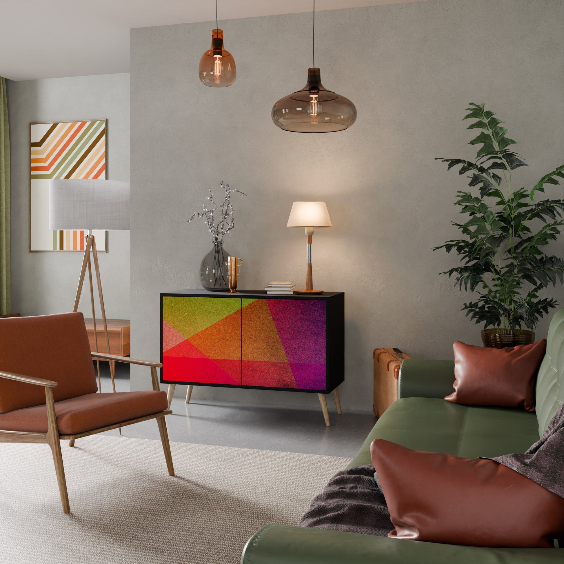 Buffet 2 portes VIVID GEOMETRY finition noire