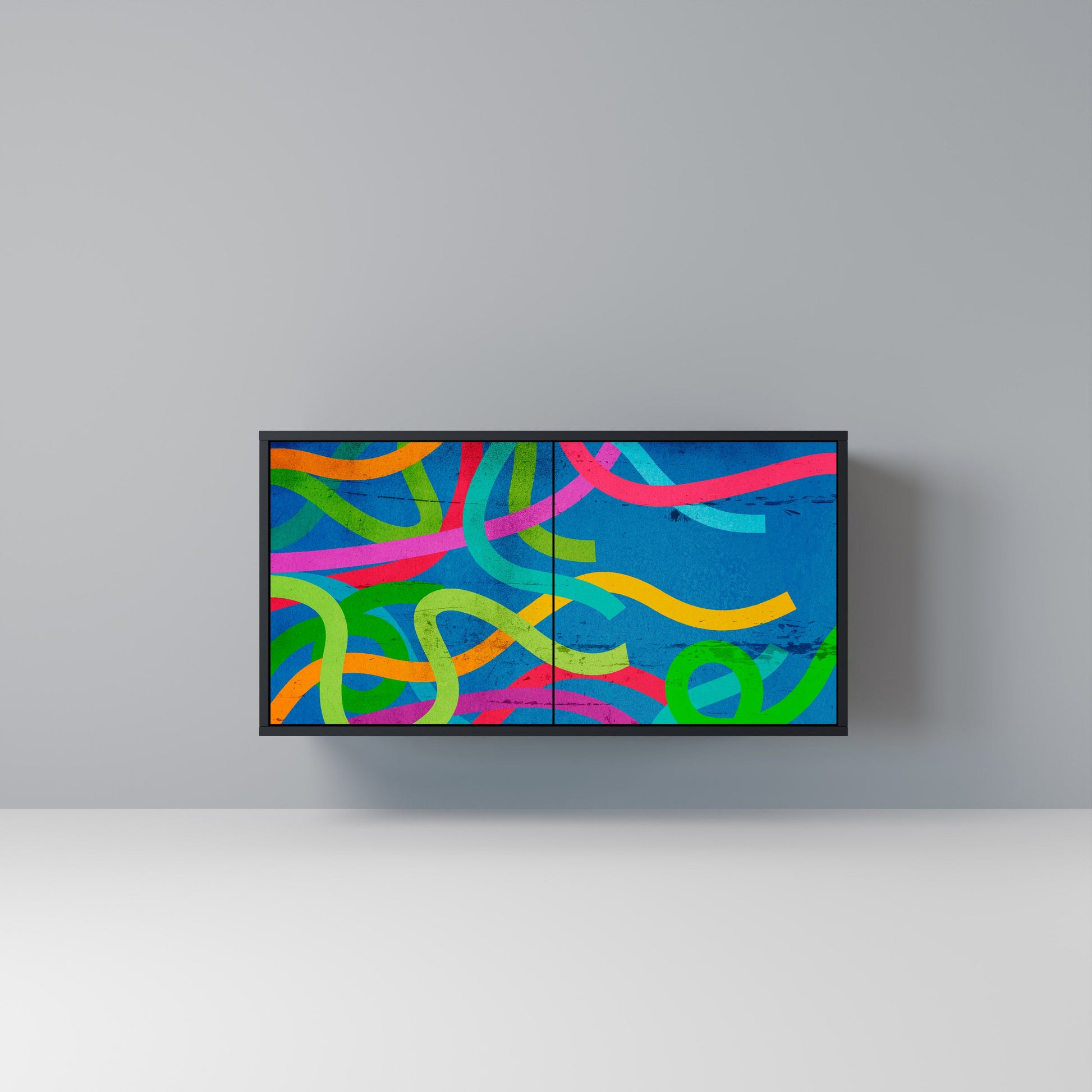 Buffet 2 portes STREAMER TANGLE finition noire