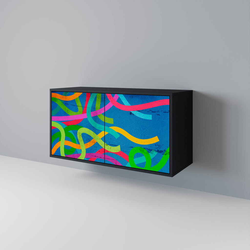 Buffet 2 portes STREAMER TANGLE finition noire