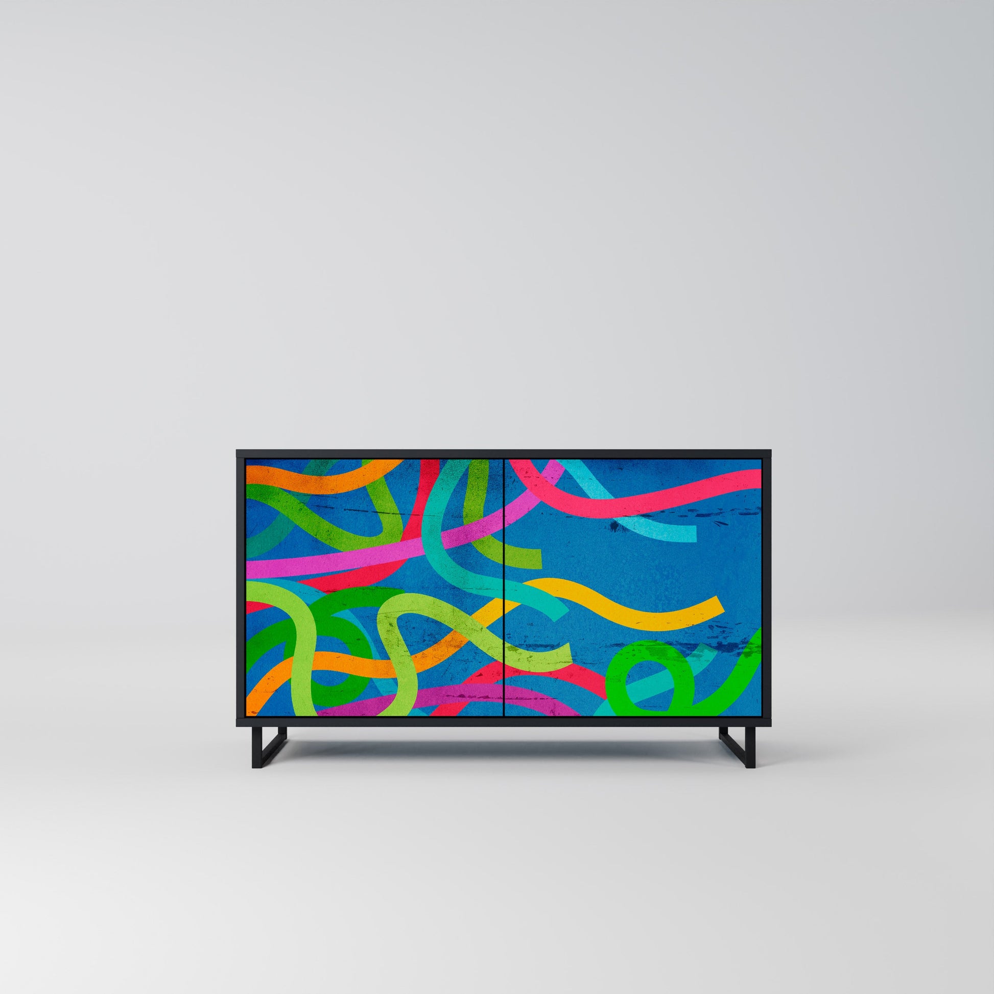 Buffet 2 portes STREAMER TANGLE finition noire