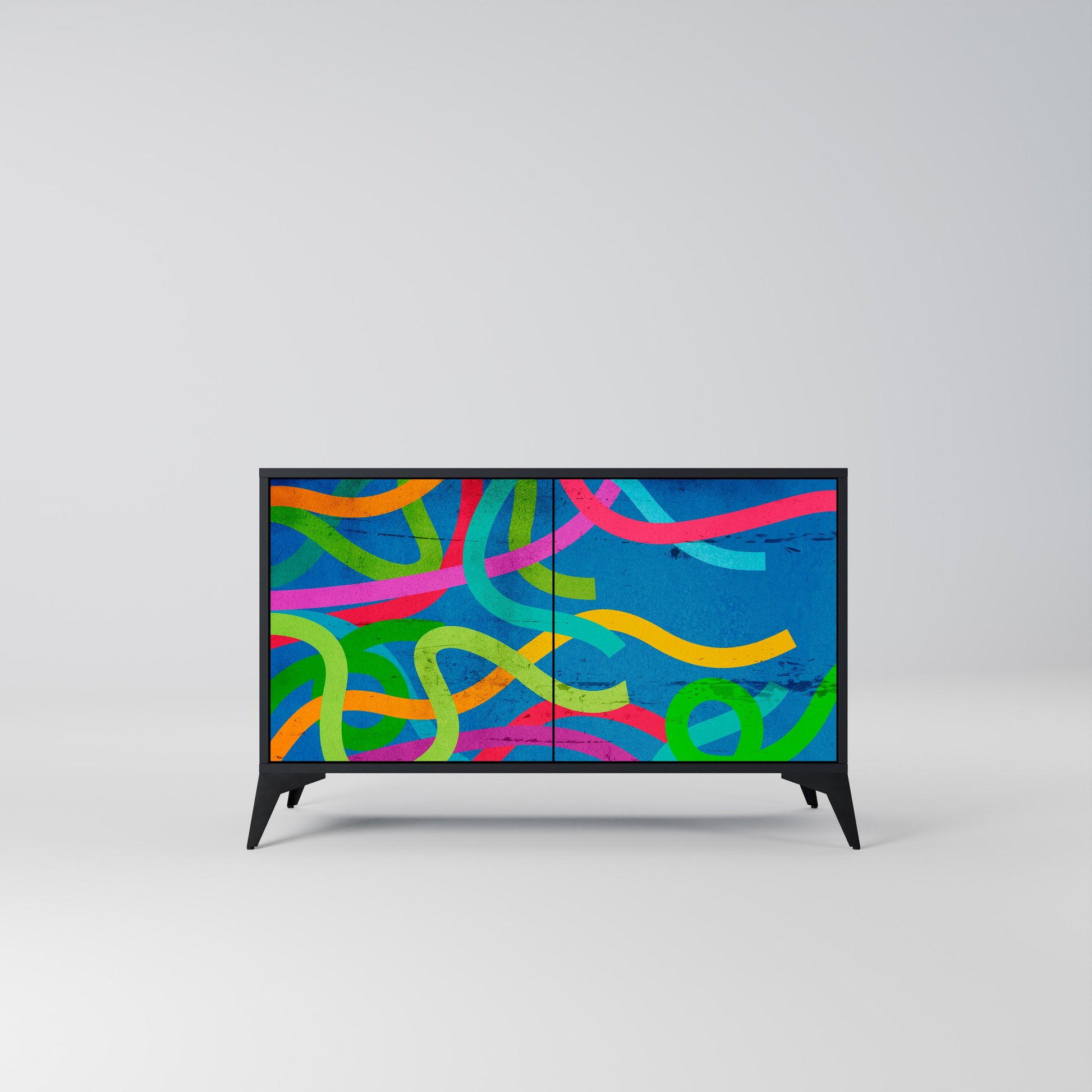 Buffet 2 portes STREAMER TANGLE finition noire