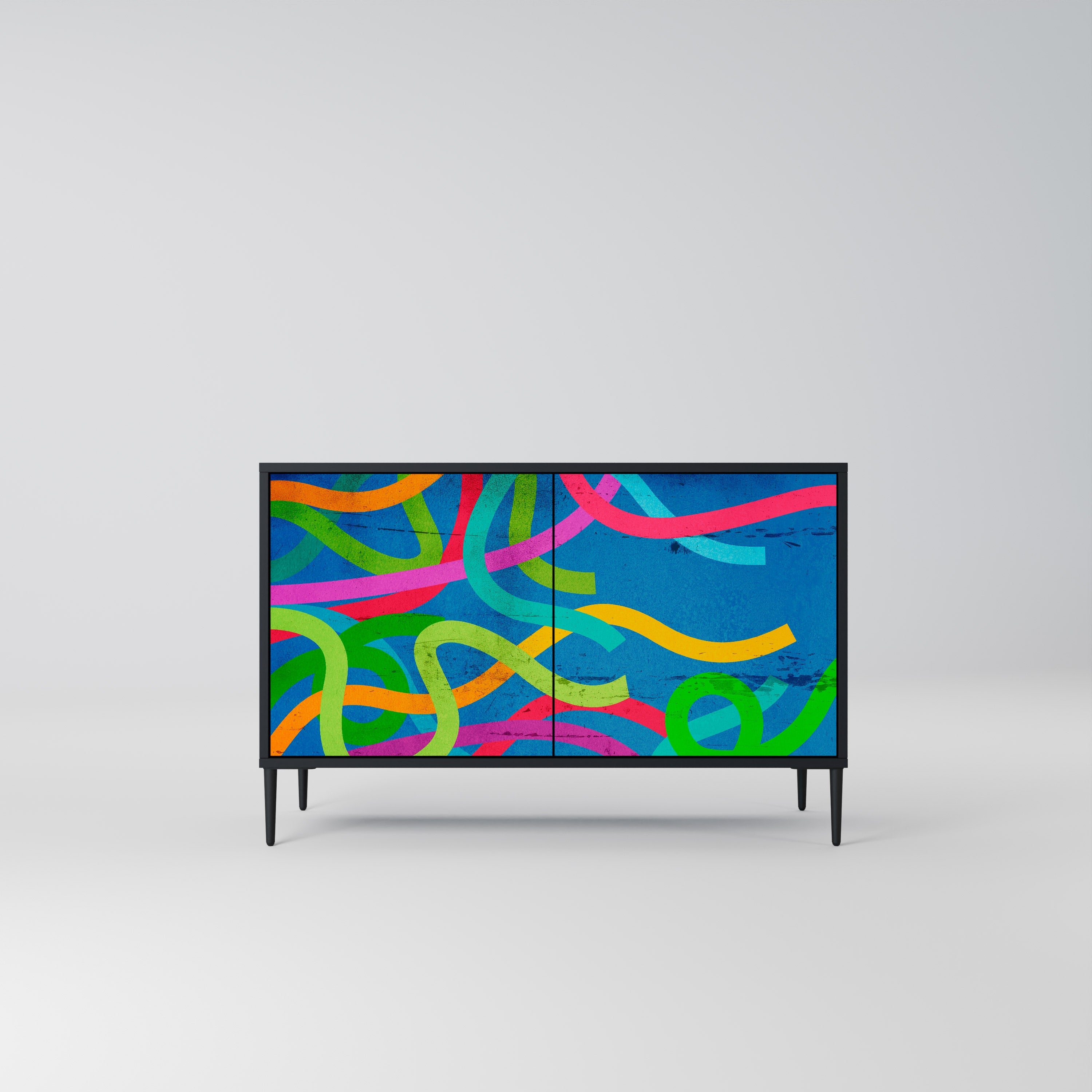 STREAMER TANGLE 2-Door Sideboard in Black Finish