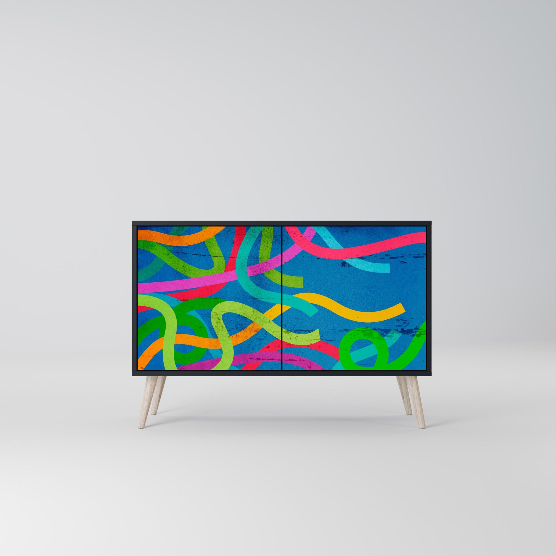 Buffet 2 portes STREAMER TANGLE finition noire