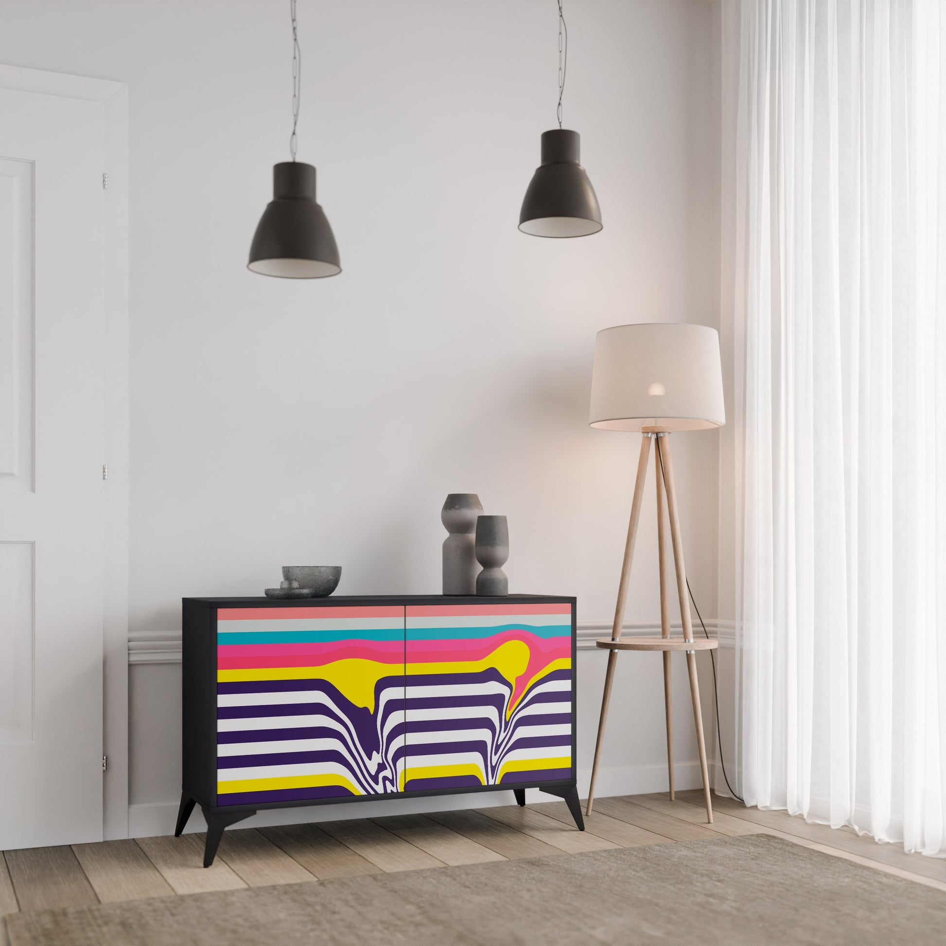 Buffet 2 portes TONE COLLAPSE finition noire