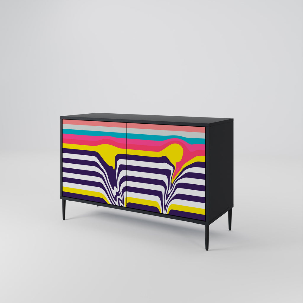 Buffet 2 portes TONE COLLAPSE finition noire