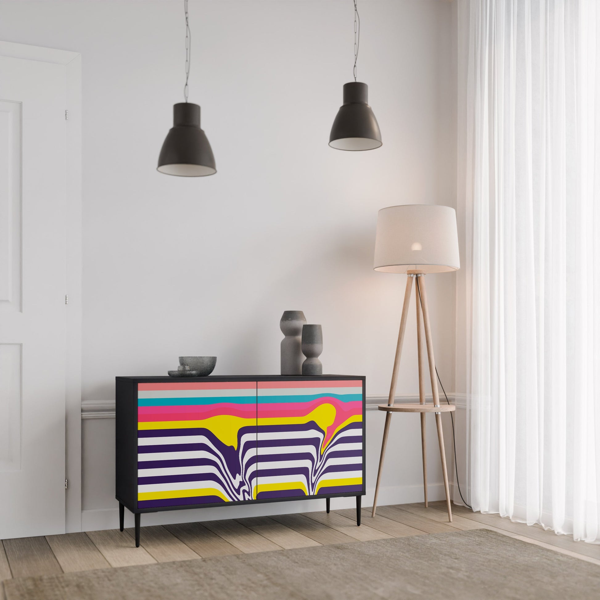 Buffet 2 portes TONE COLLAPSE finition noire