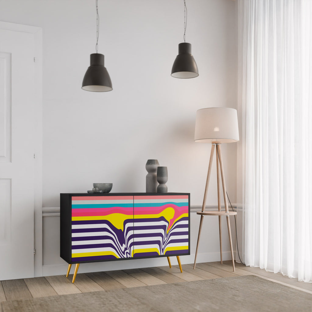 Buffet 2 portes TONE COLLAPSE finition noire