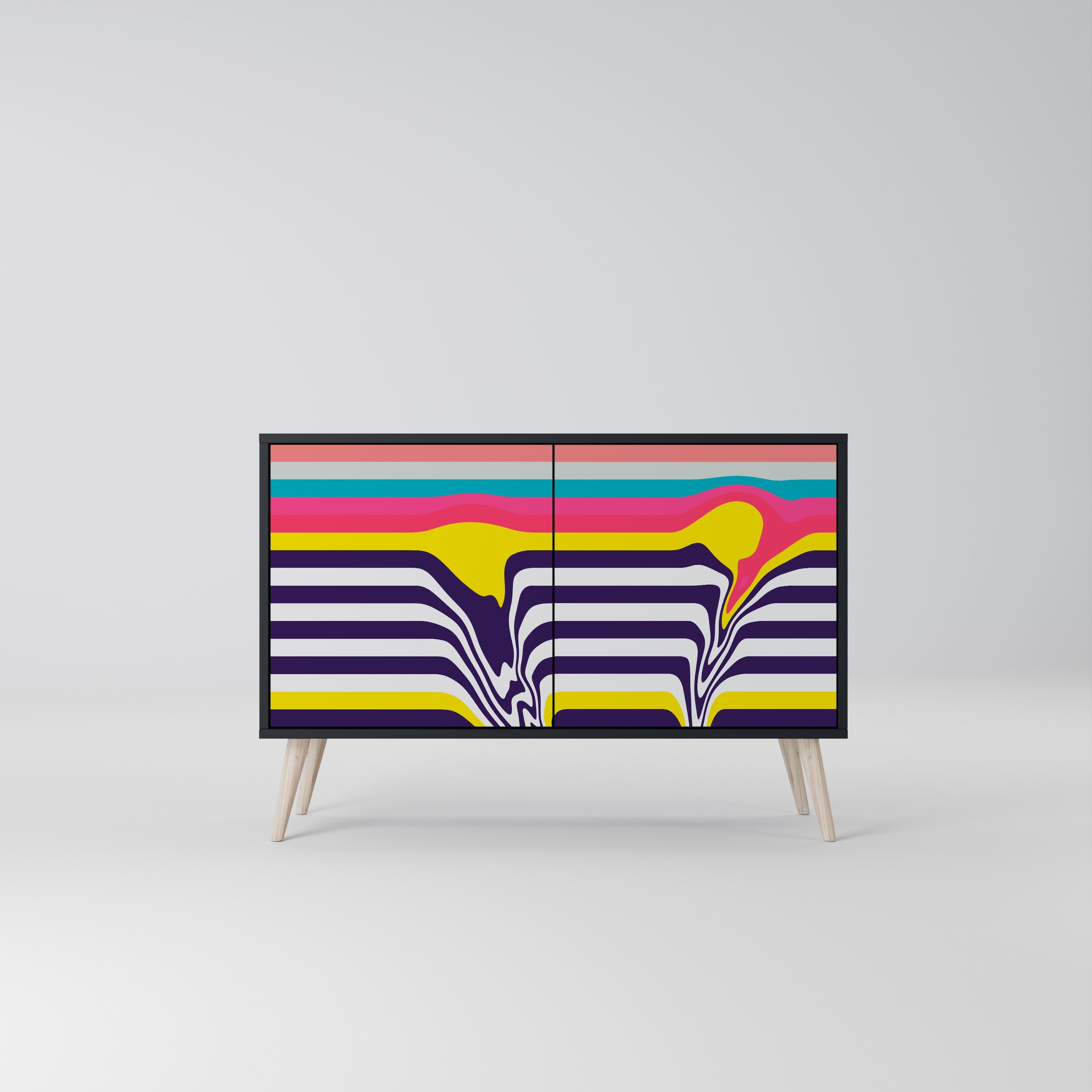 TONE COLLAPSE 2-Door Sideboard in Black Finish