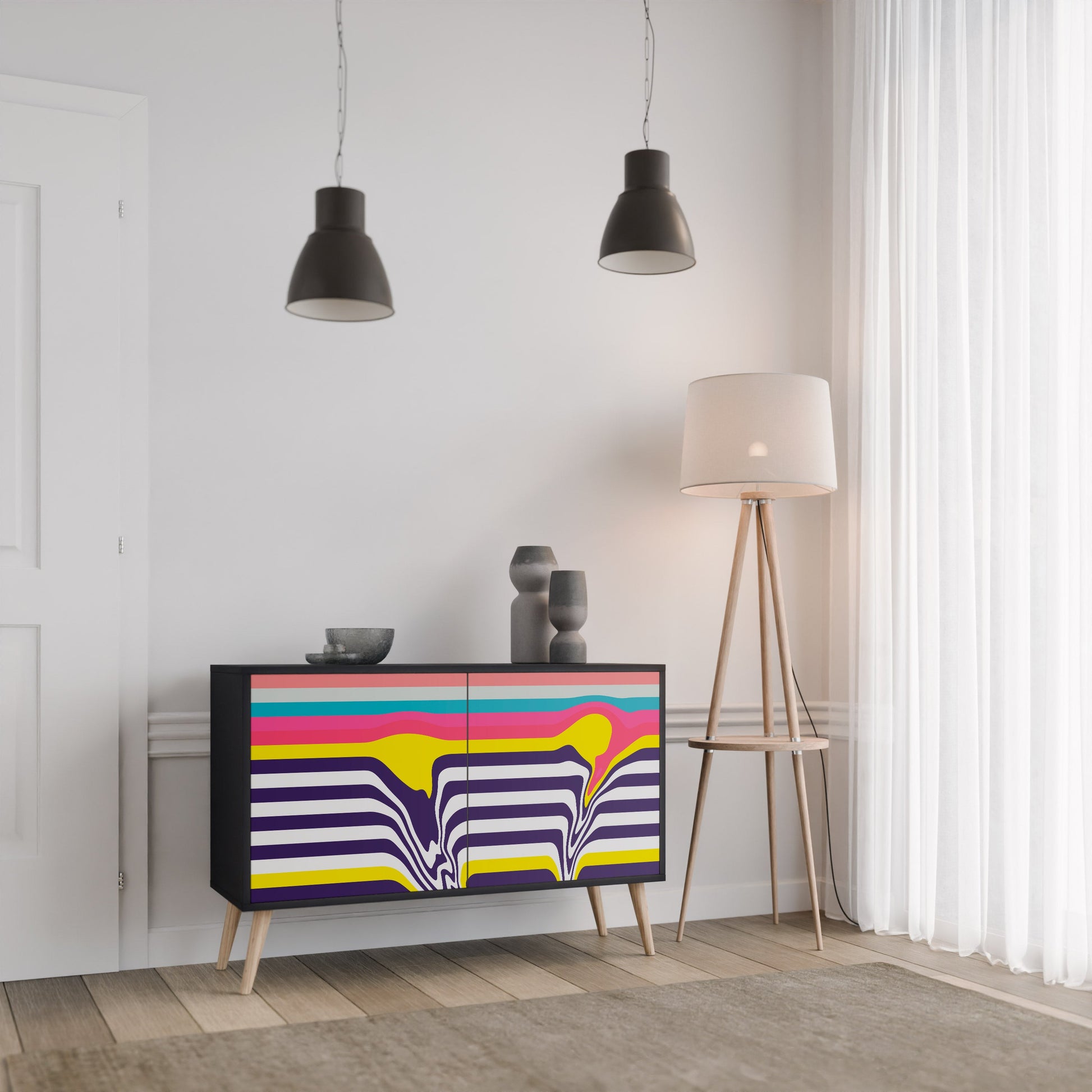 Buffet 2 portes TONE COLLAPSE finition noire