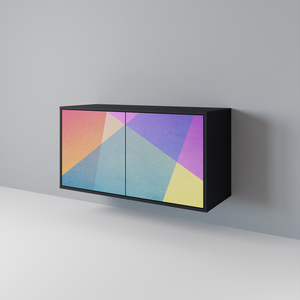 Buffet 2 portes BRIGHT GEOMETRY en finition noire