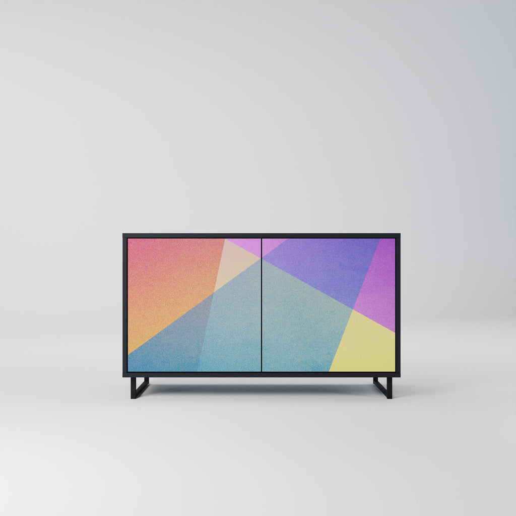 Buffet 2 portes BRIGHT GEOMETRY en finition noire