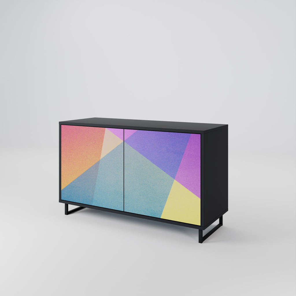 Buffet 2 portes BRIGHT GEOMETRY en finition noire