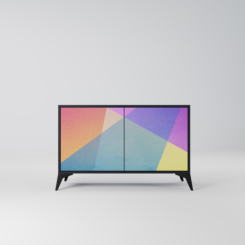 Buffet 2 portes BRIGHT GEOMETRY en finition noire