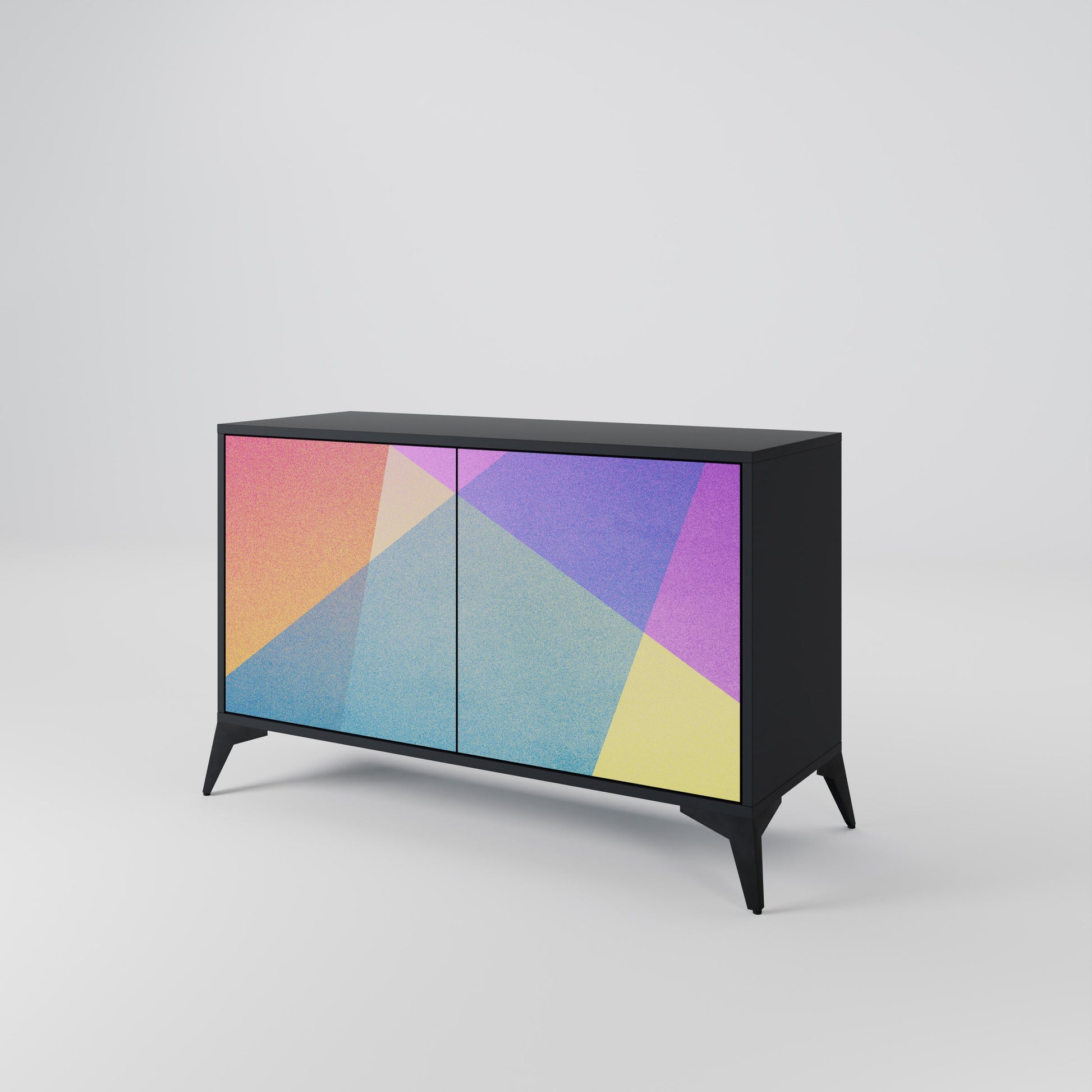 Buffet 2 portes BRIGHT GEOMETRY en finition noire