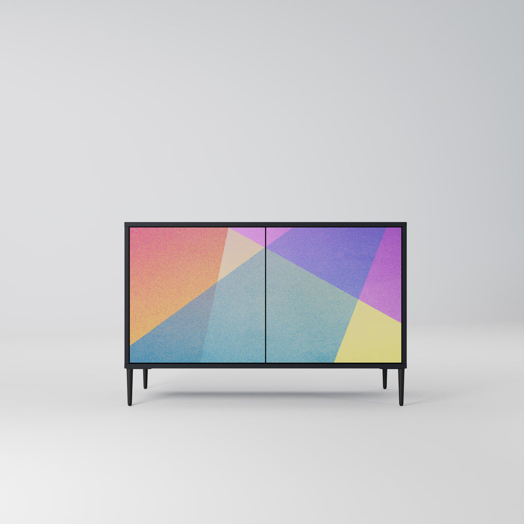 Buffet 2 portes BRIGHT GEOMETRY en finition noire