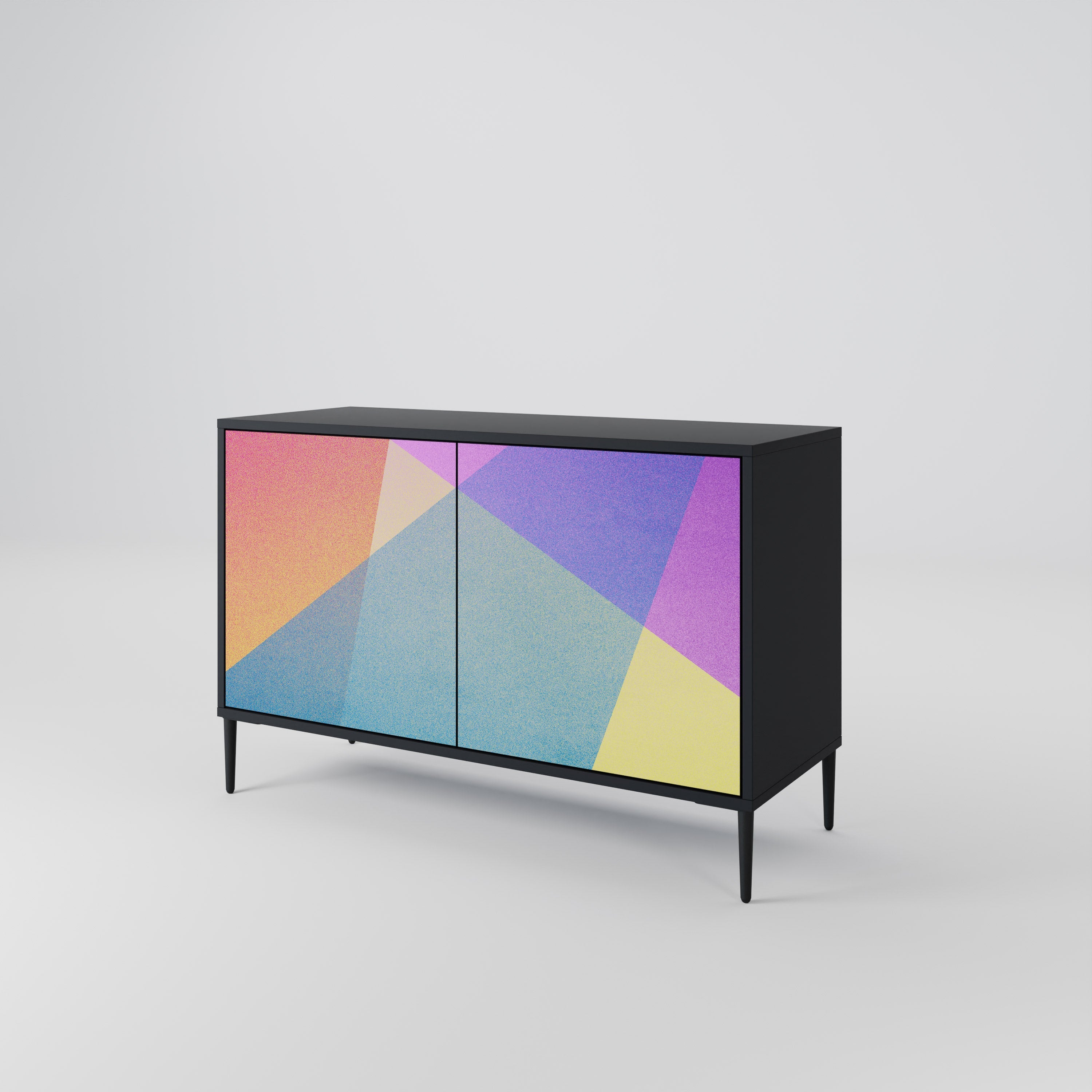 BRIGHT GEOMETRY 2-Door Sideboard in Black Finish