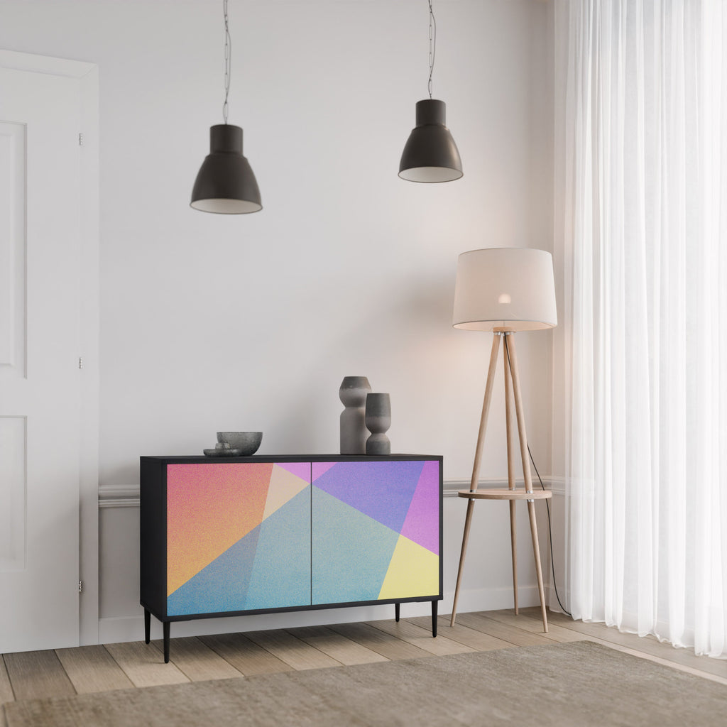 Buffet 2 portes BRIGHT GEOMETRY en finition noire