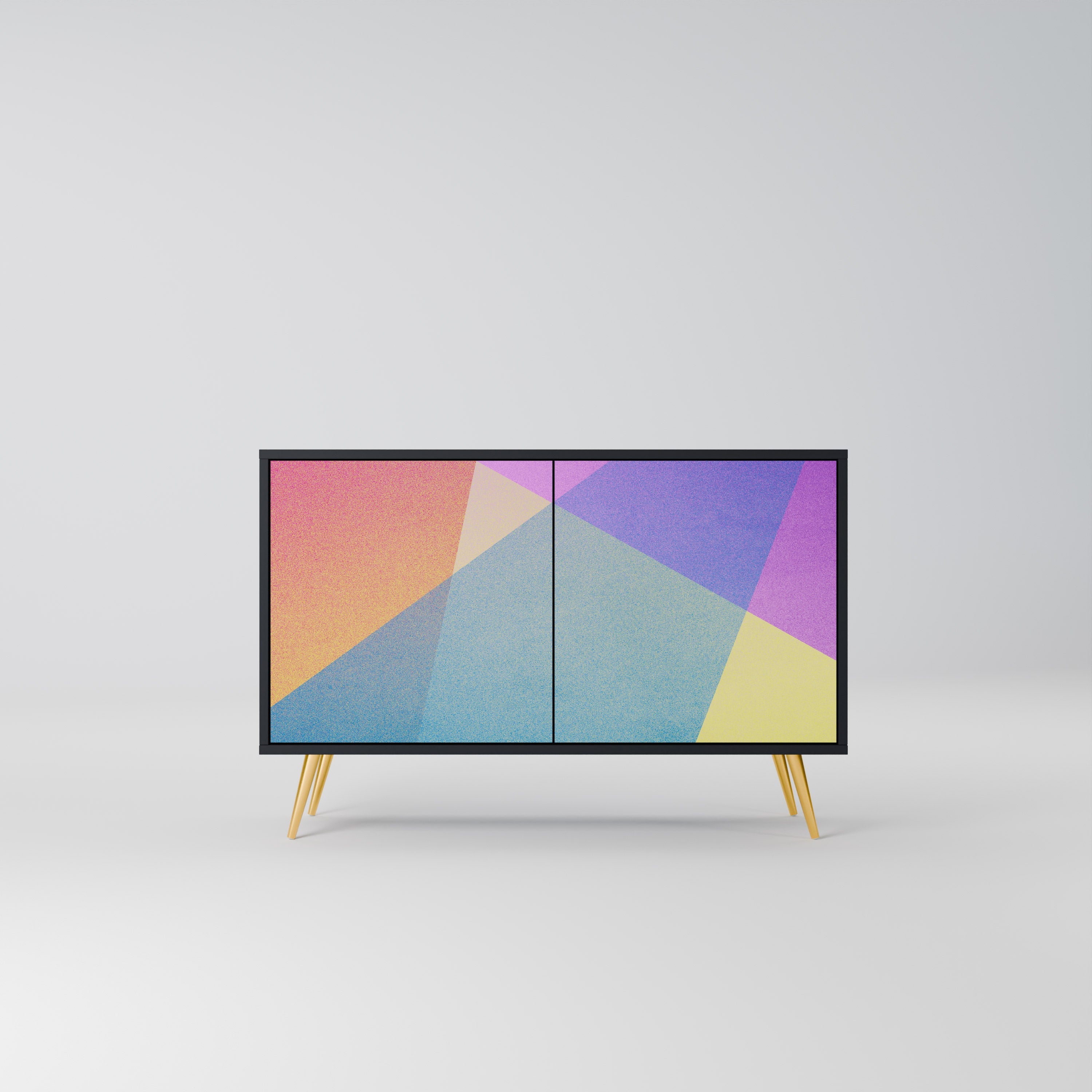 BRIGHT GEOMETRY 2-Door Sideboard in Black Finish