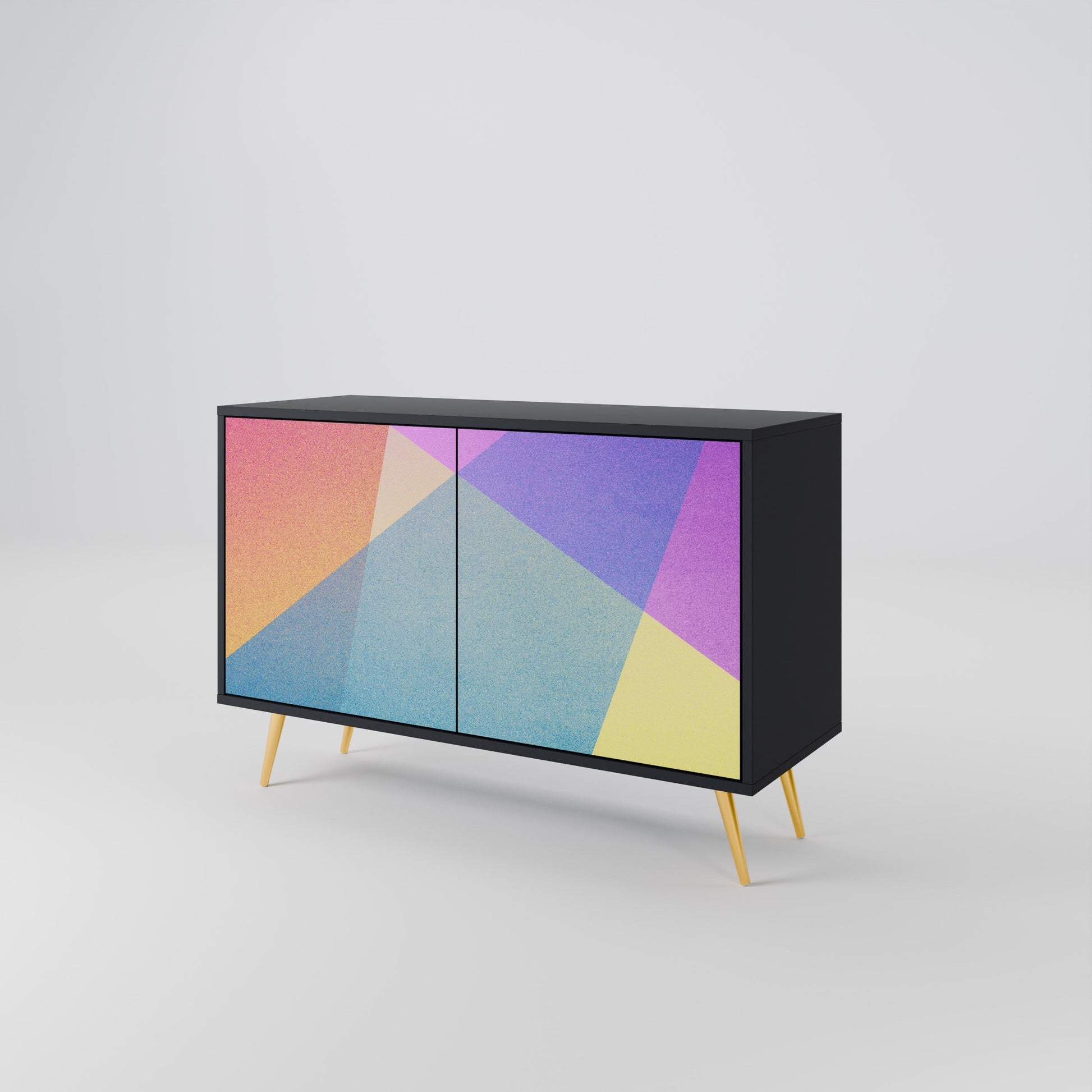 Buffet 2 portes BRIGHT GEOMETRY en finition noire