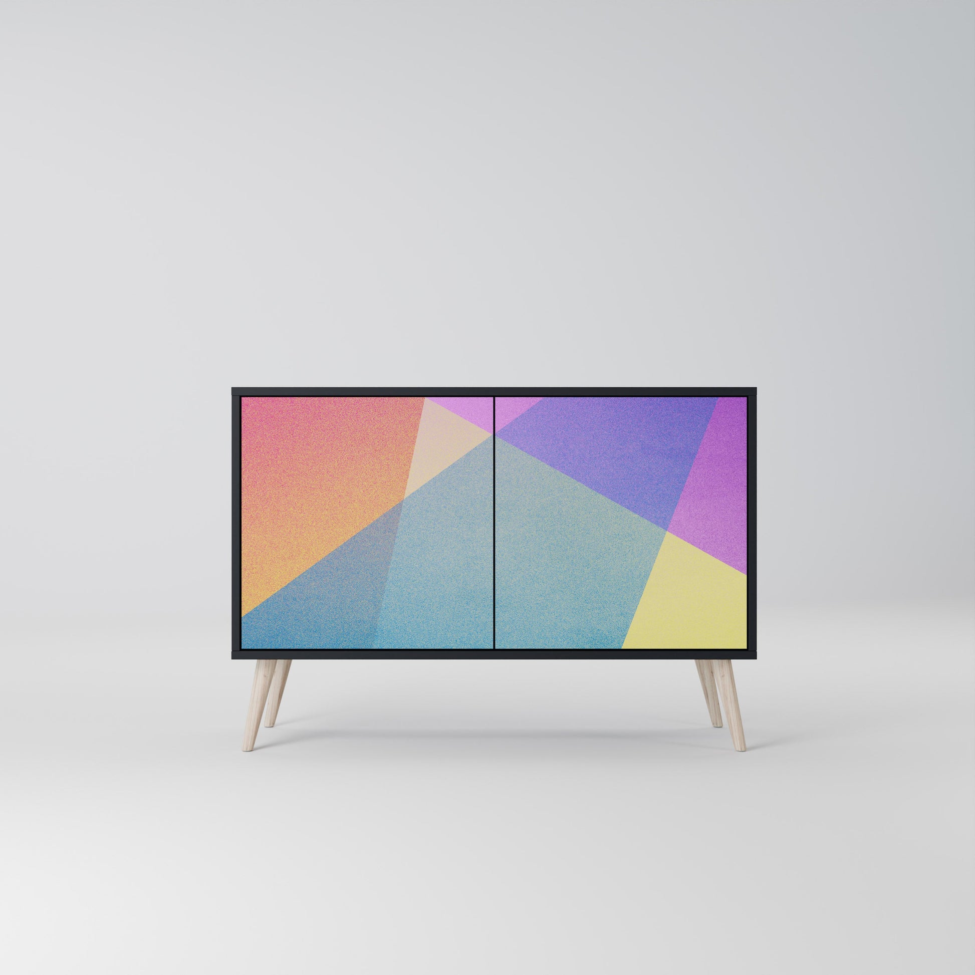 Buffet 2 portes BRIGHT GEOMETRY en finition noire