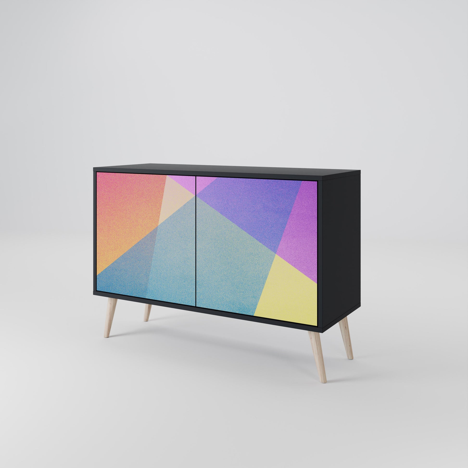 Buffet 2 portes BRIGHT GEOMETRY en finition noire