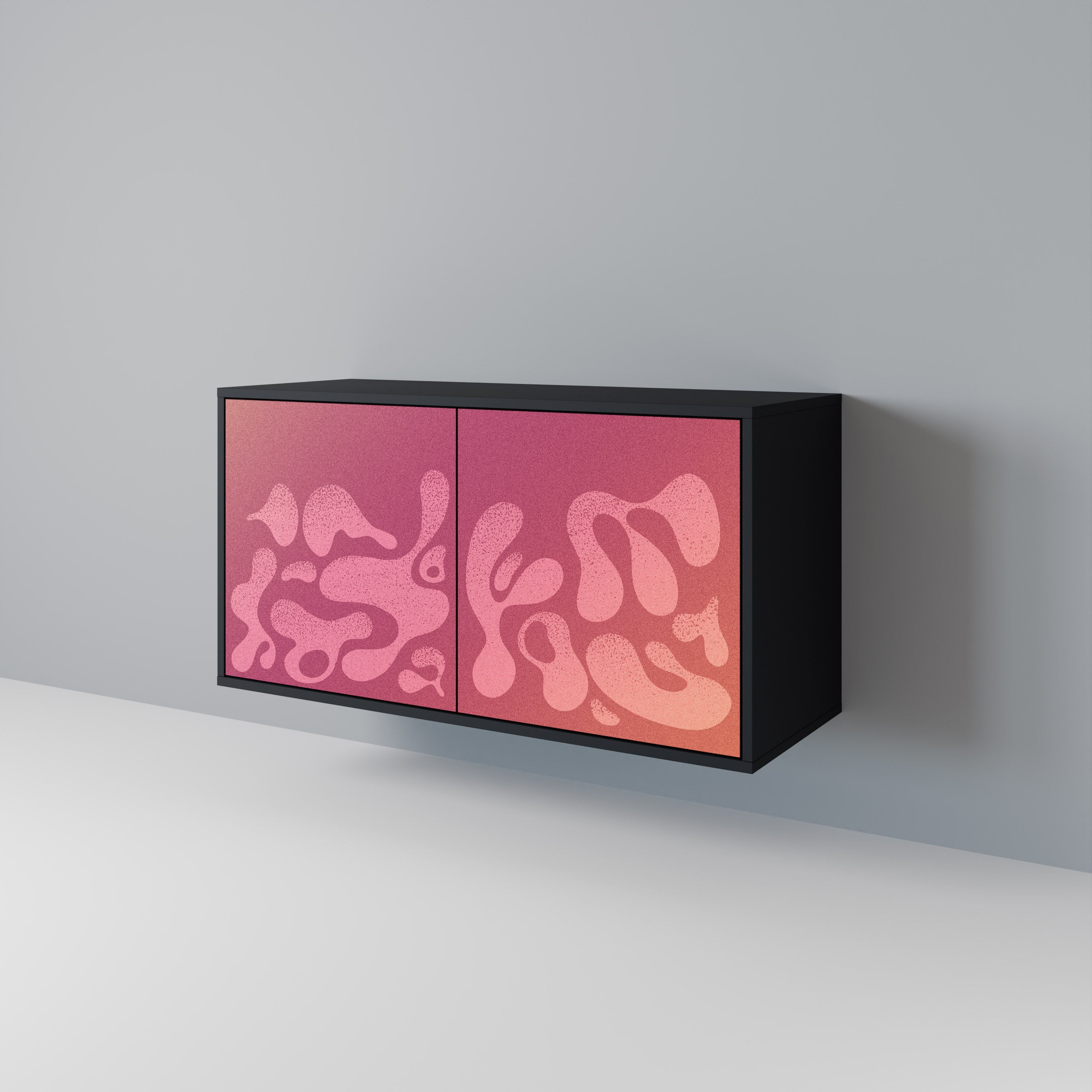 IRREGULAR PINK 2-Door Sideboard in Black Finish