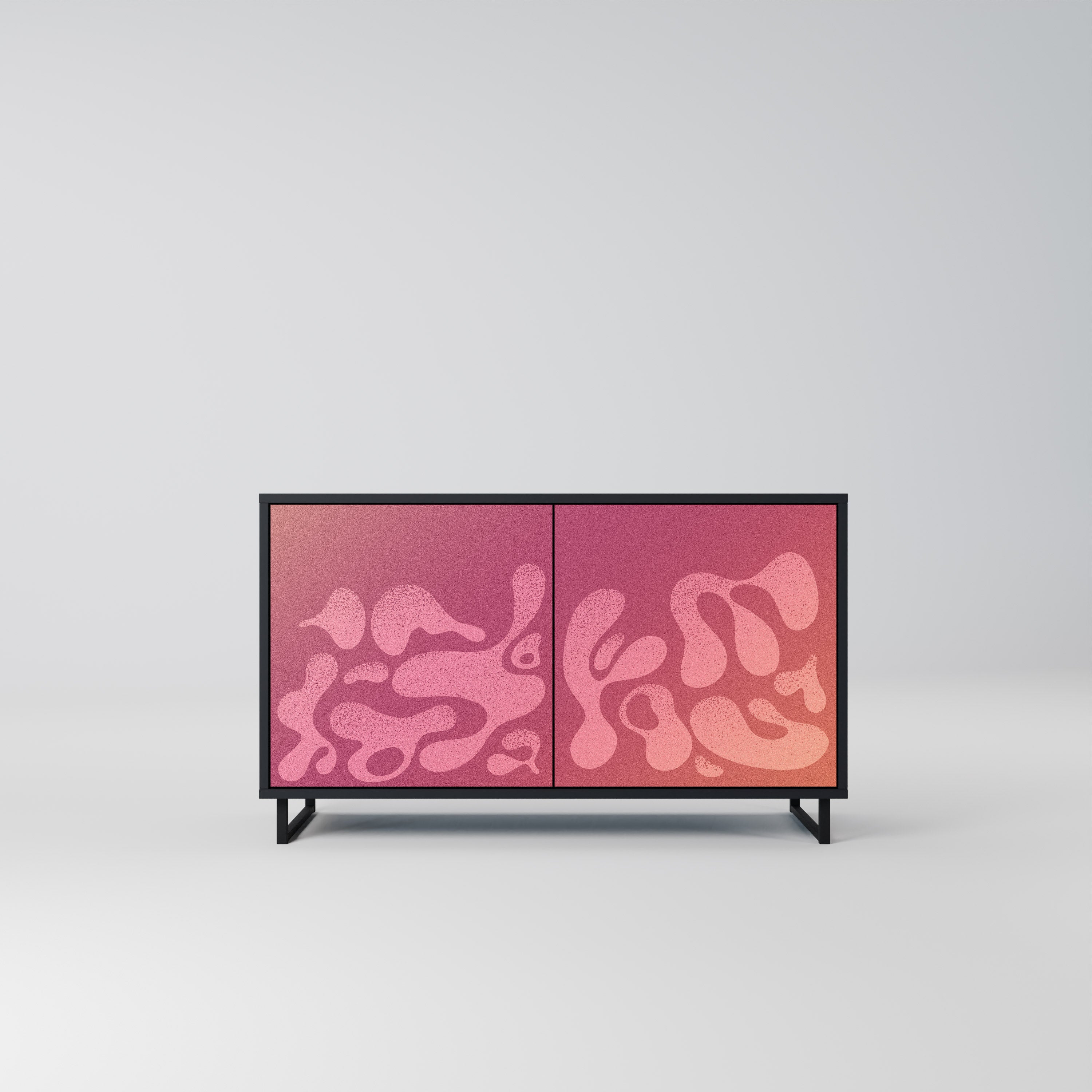 IRREGULAR PINK 2-Door Sideboard in Black Finish
