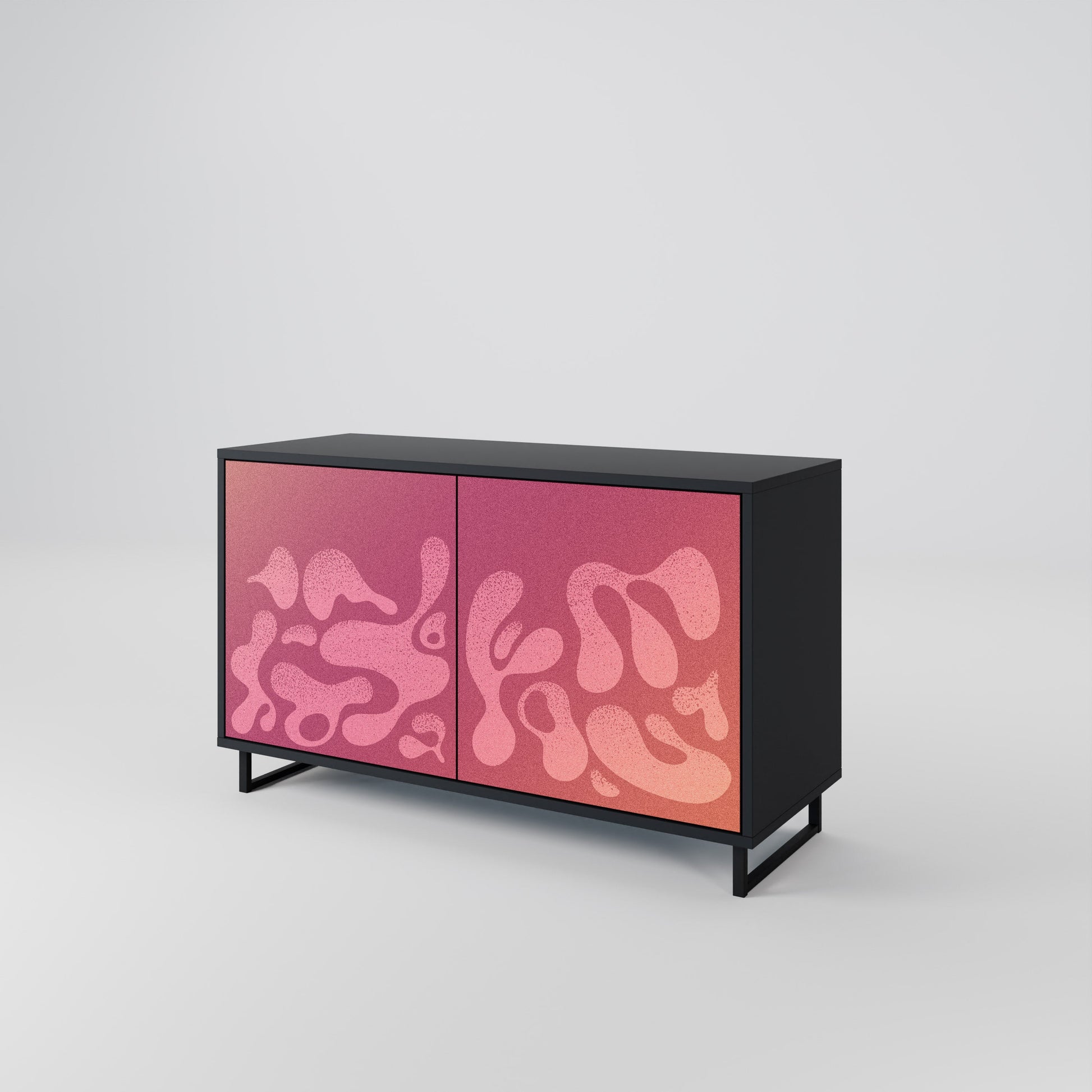 Buffet 2 portes ROSE IRRÉGULIER finition noire