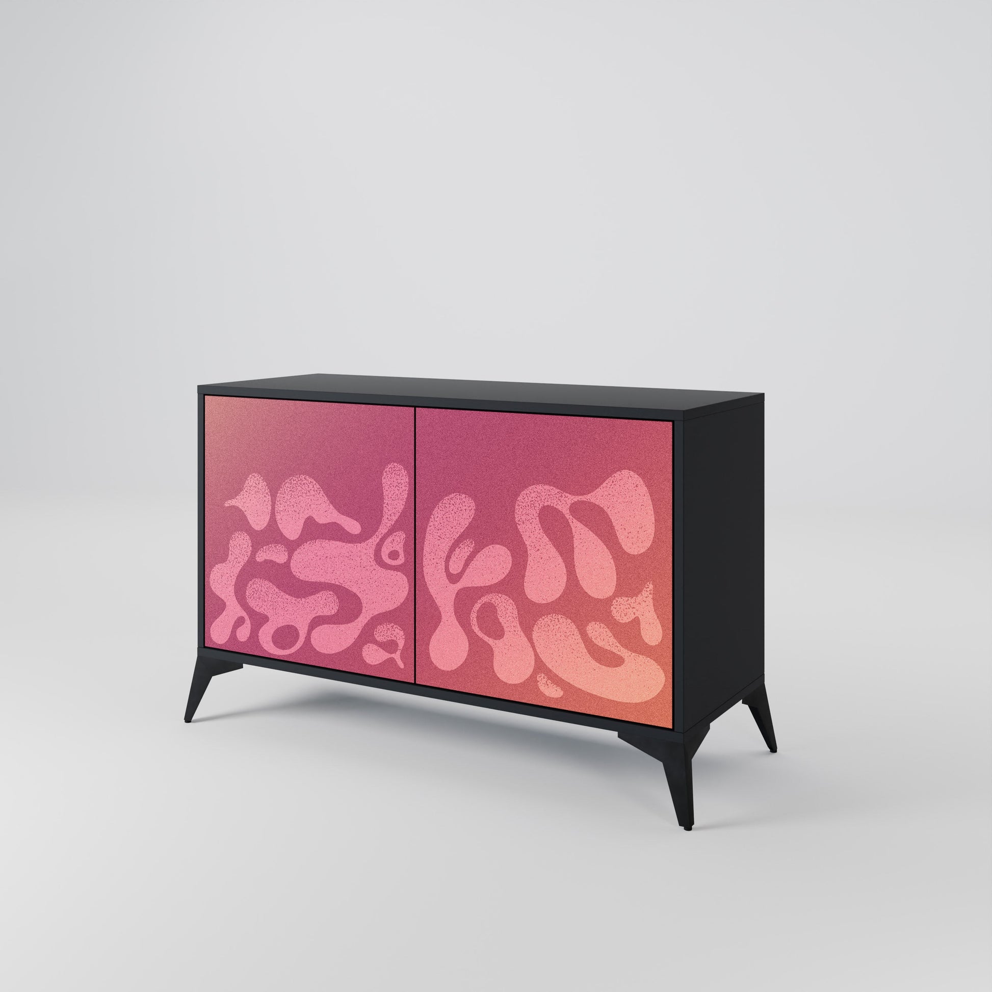 Buffet 2 portes ROSE IRRÉGULIER finition noire