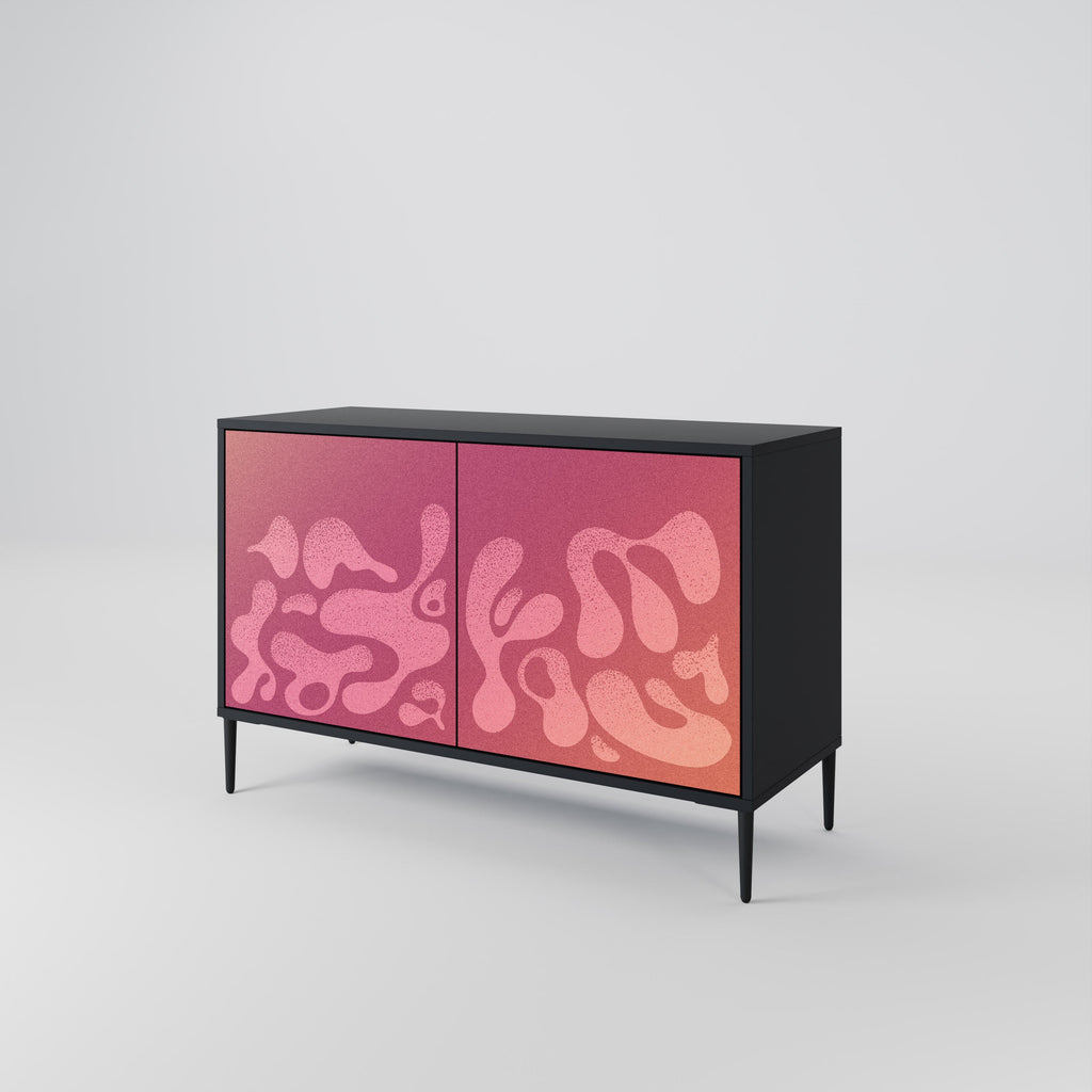 Buffet 2 portes ROSE IRRÉGULIER finition noire
