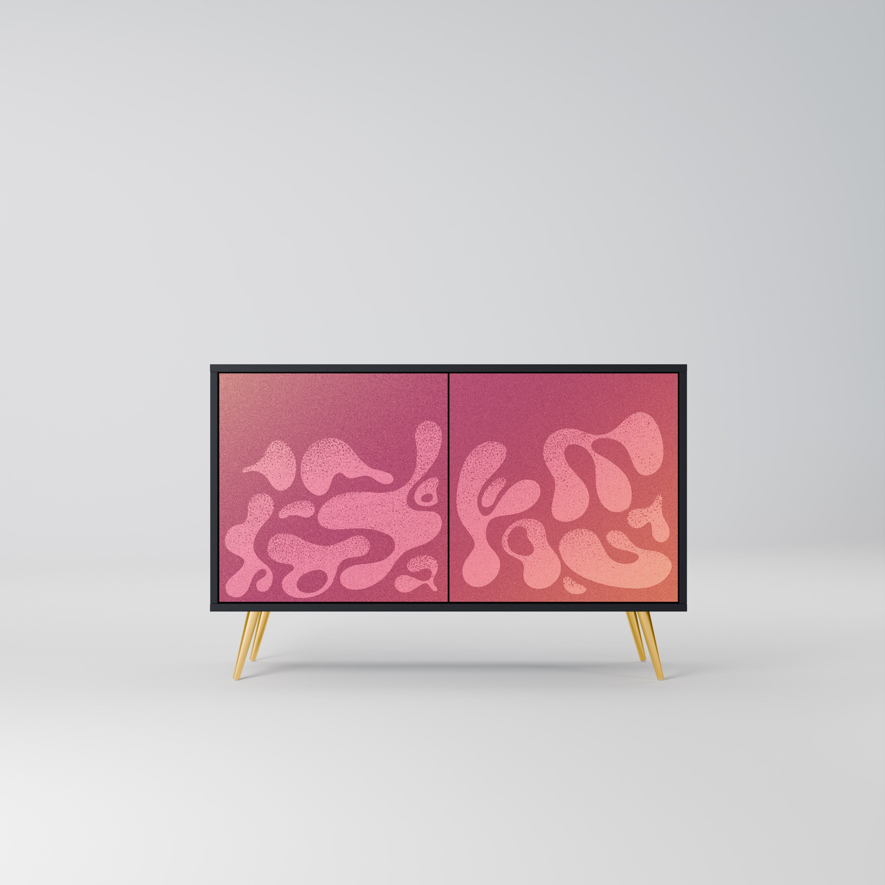 IRREGULAR PINK 2-Door Sideboard in Black Finish