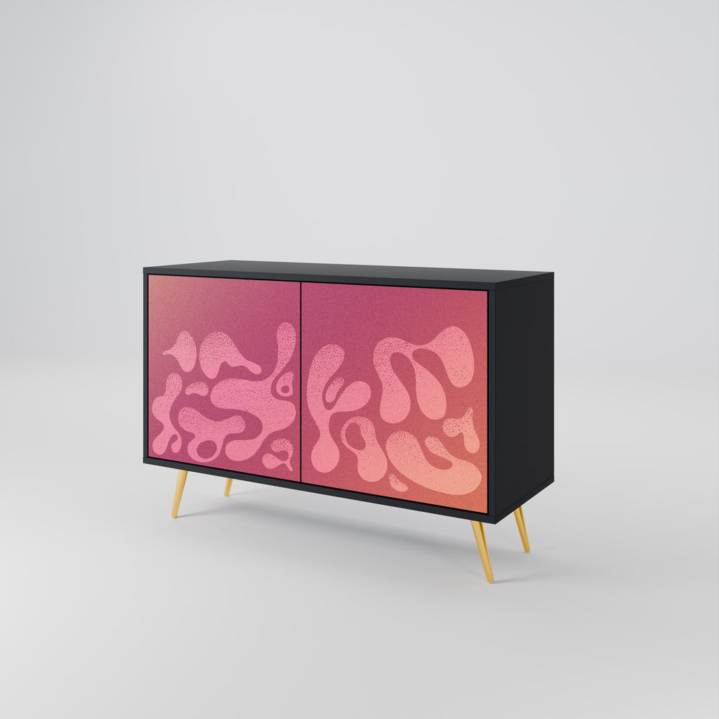 Buffet 2 portes ROSE IRRÉGULIER finition noire