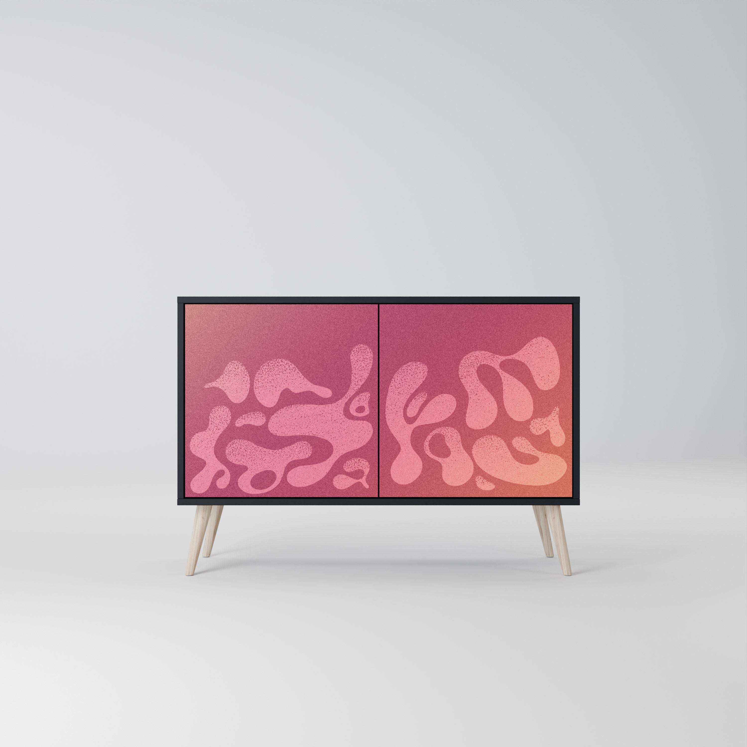 IRREGULAR PINK 2-Door Sideboard in Black Finish