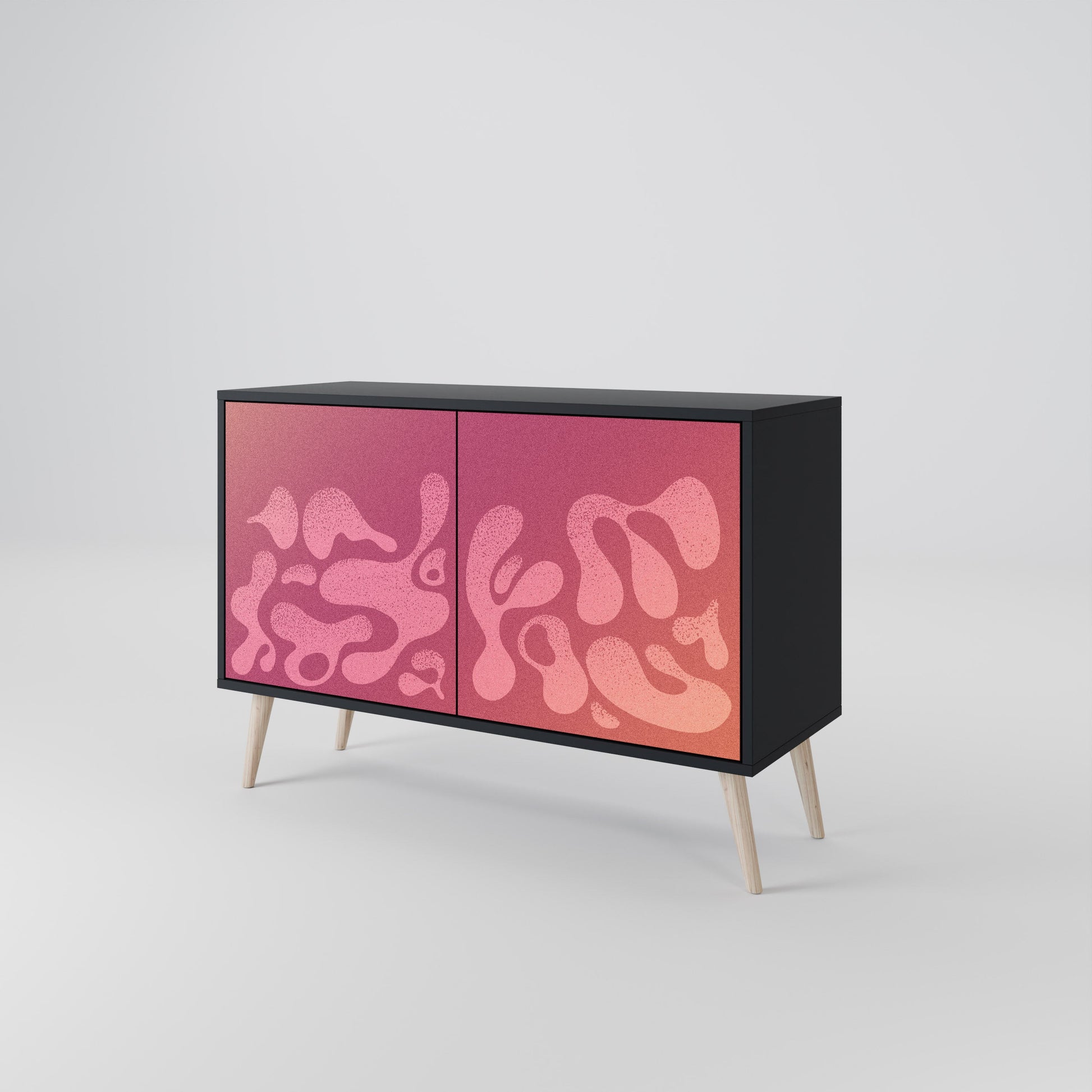 Buffet 2 portes ROSE IRRÉGULIER finition noire